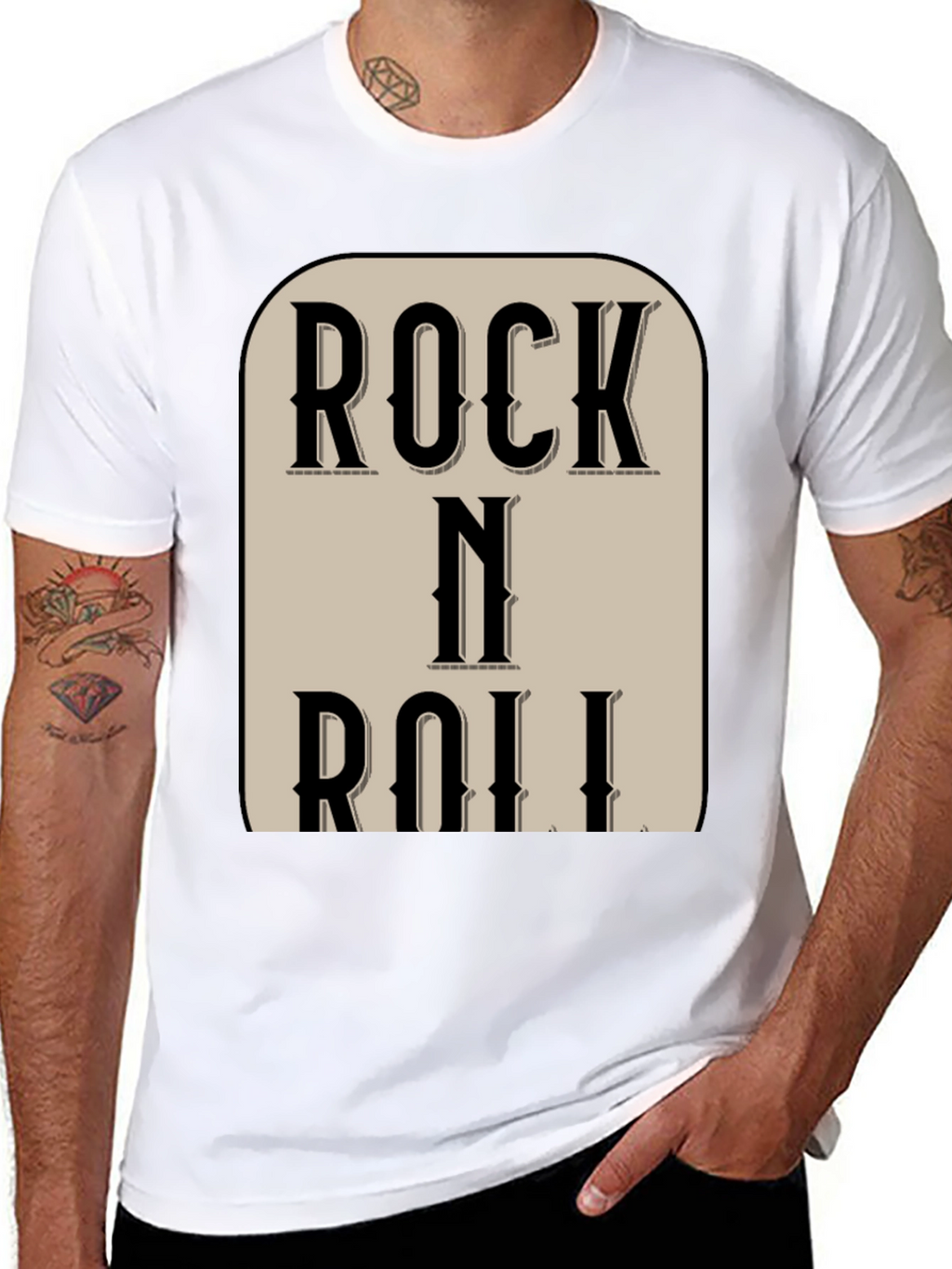 Rock N Roll Black Graphic Tee Shirt