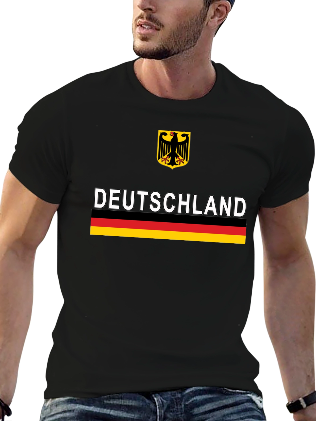 Deutschland German Flag Graphic Tee - Black