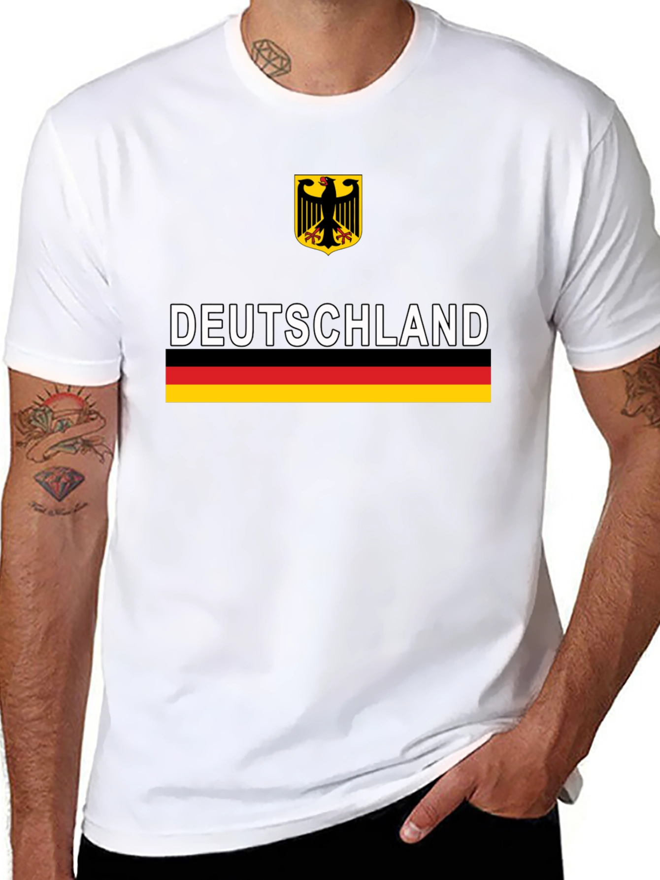 Deutschland German Flag Graphic Tee - Black