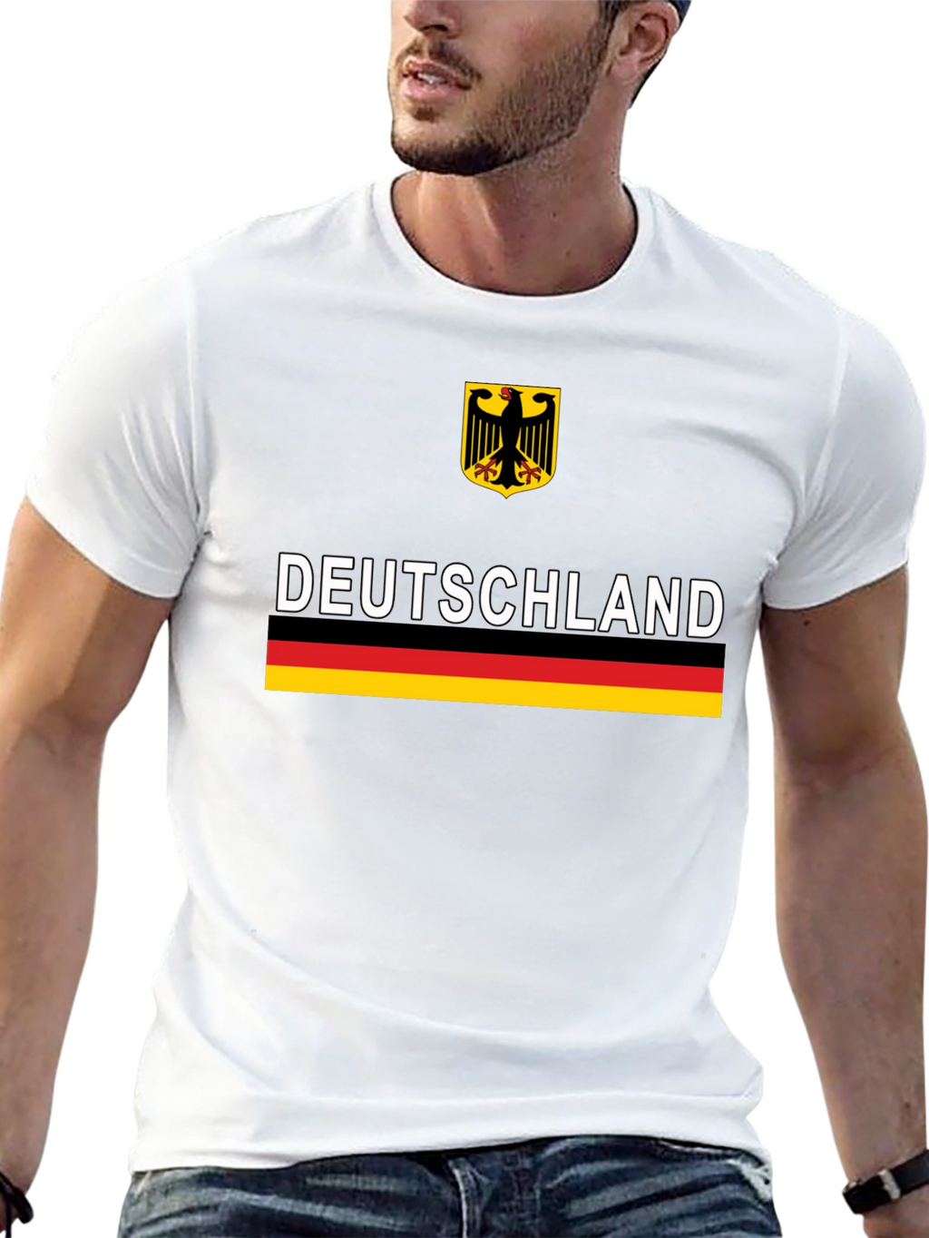 Deutschland German Flag Graphic Tee - Black