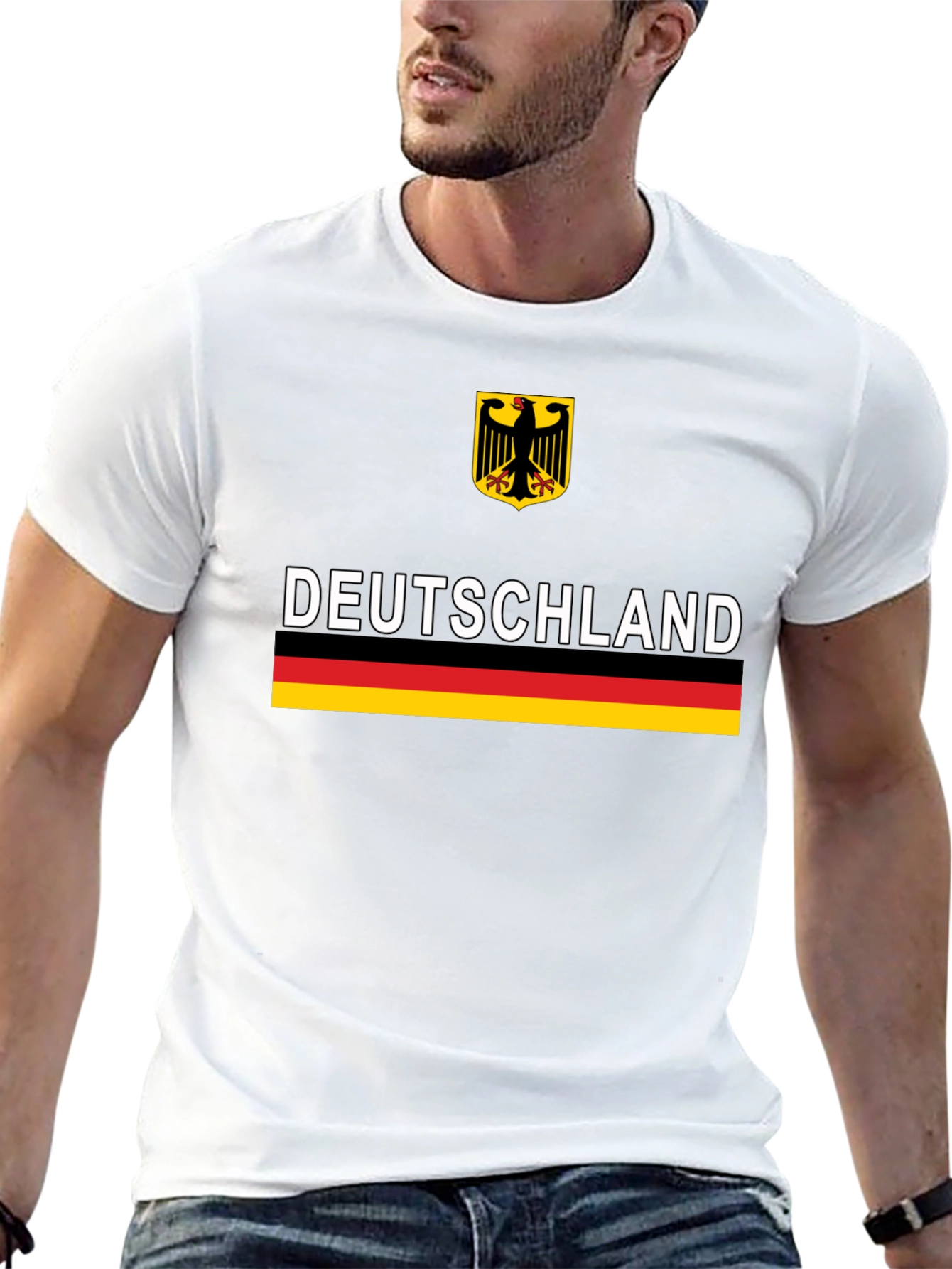 Deutschland German Flag Graphic Tee - Black