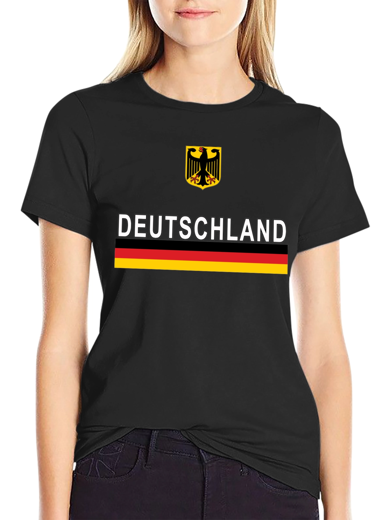 Deutschland German Flag Graphic Tee - Black