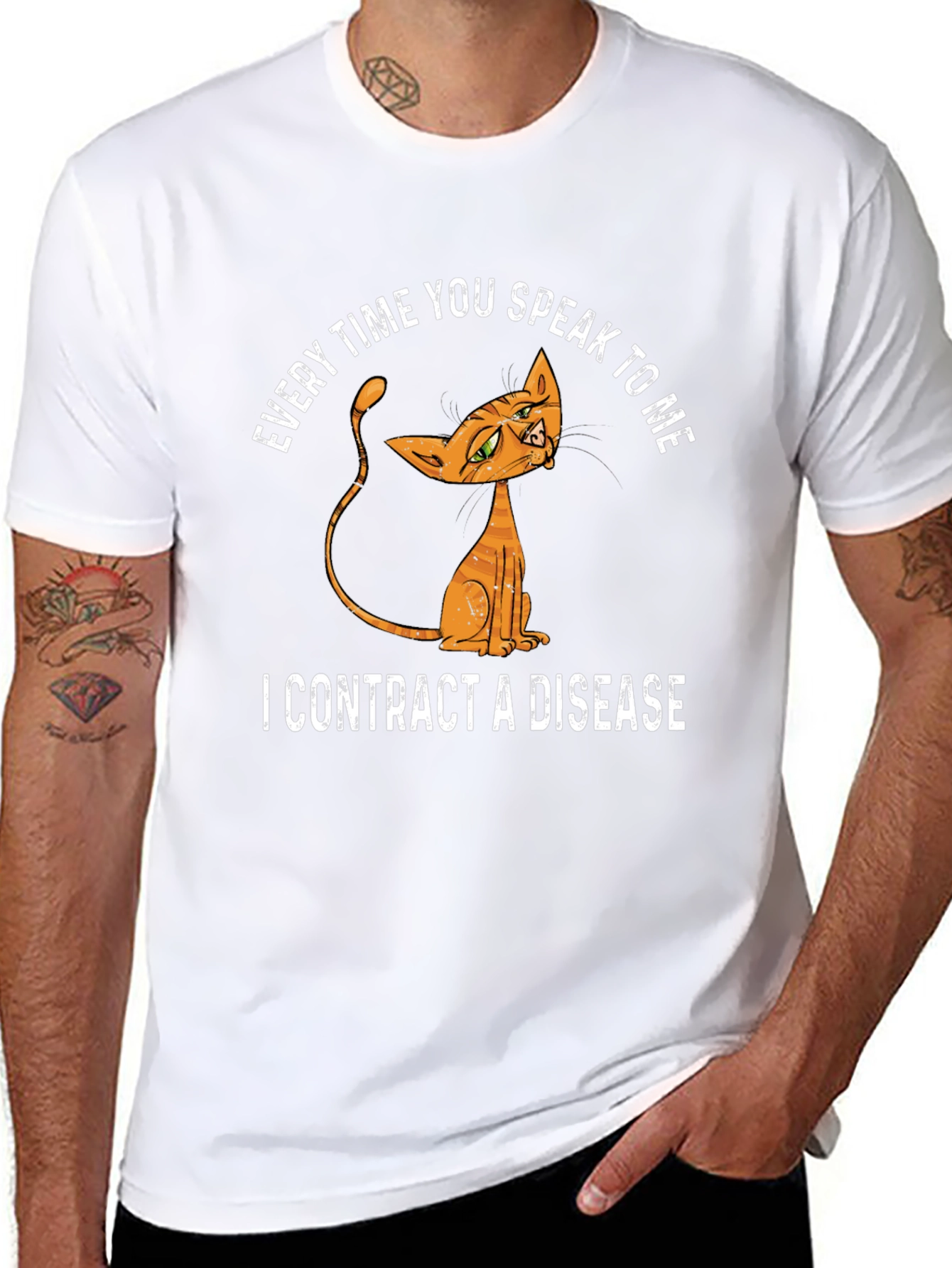 Sarcastic Cat Disease T-Shirt - Funny Humor Tee