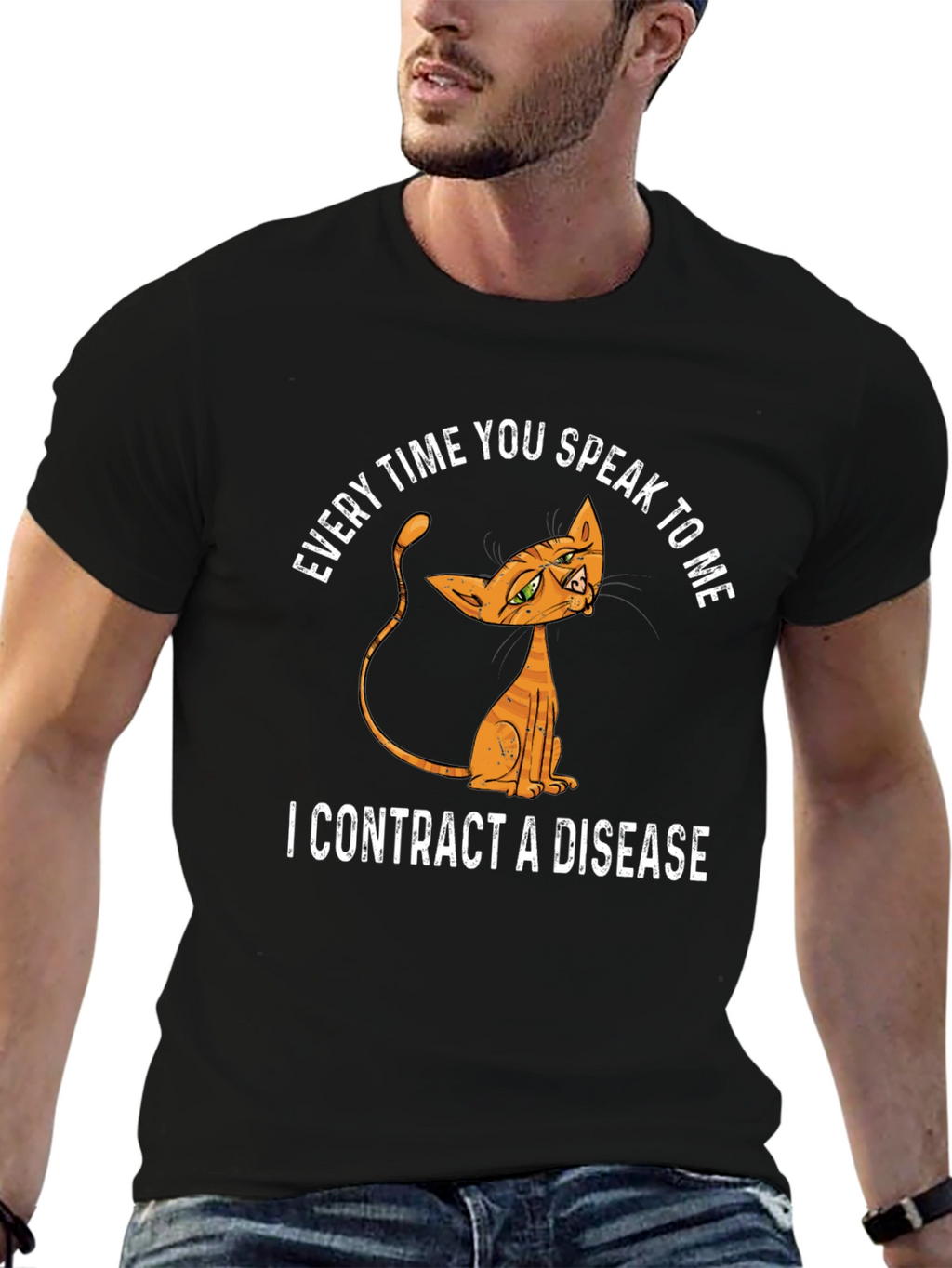 Sarcastic Cat Disease T-Shirt - Funny Humor Tee