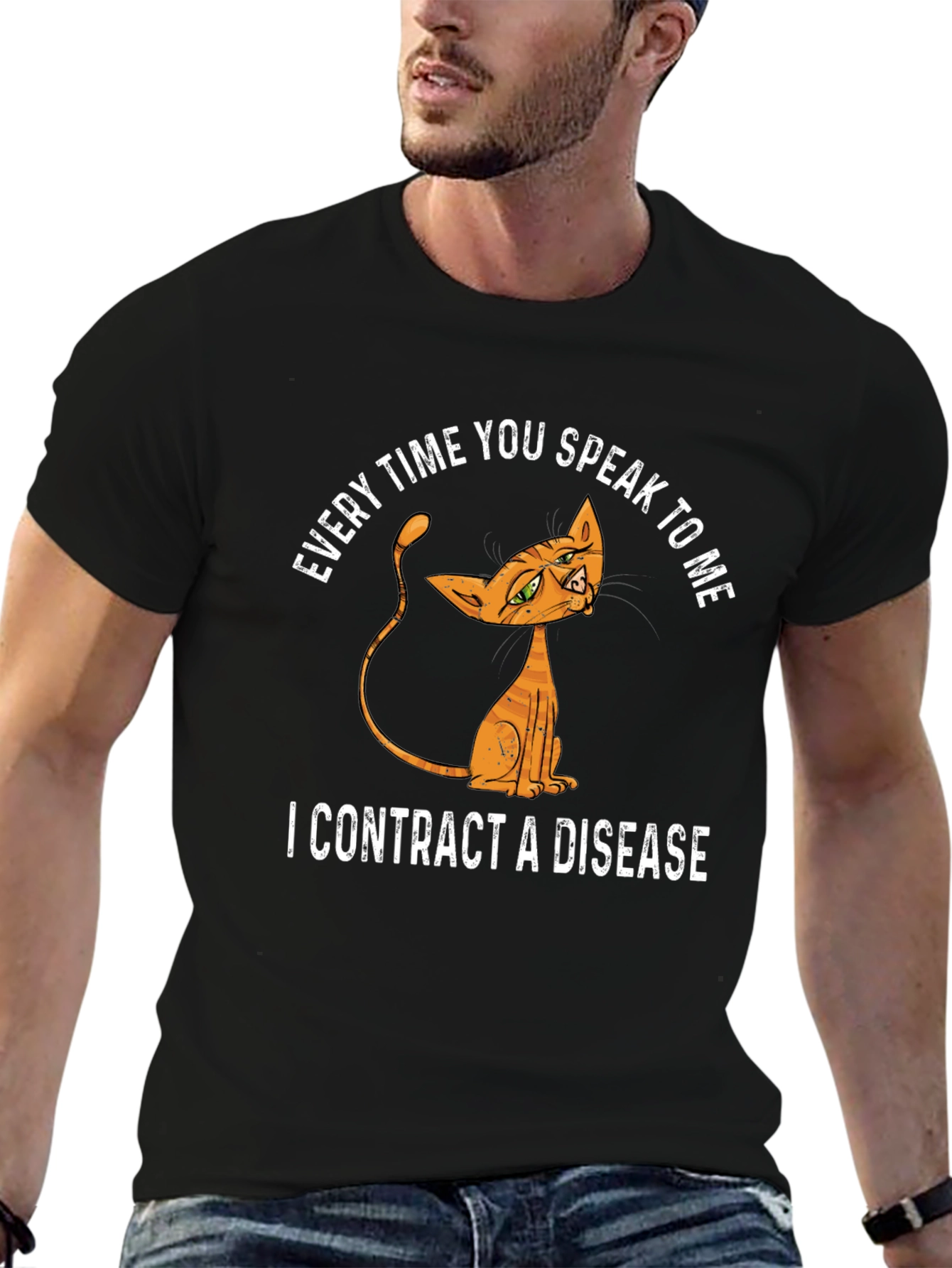 Sarcastic Cat Disease T-Shirt - Funny Humor Tee