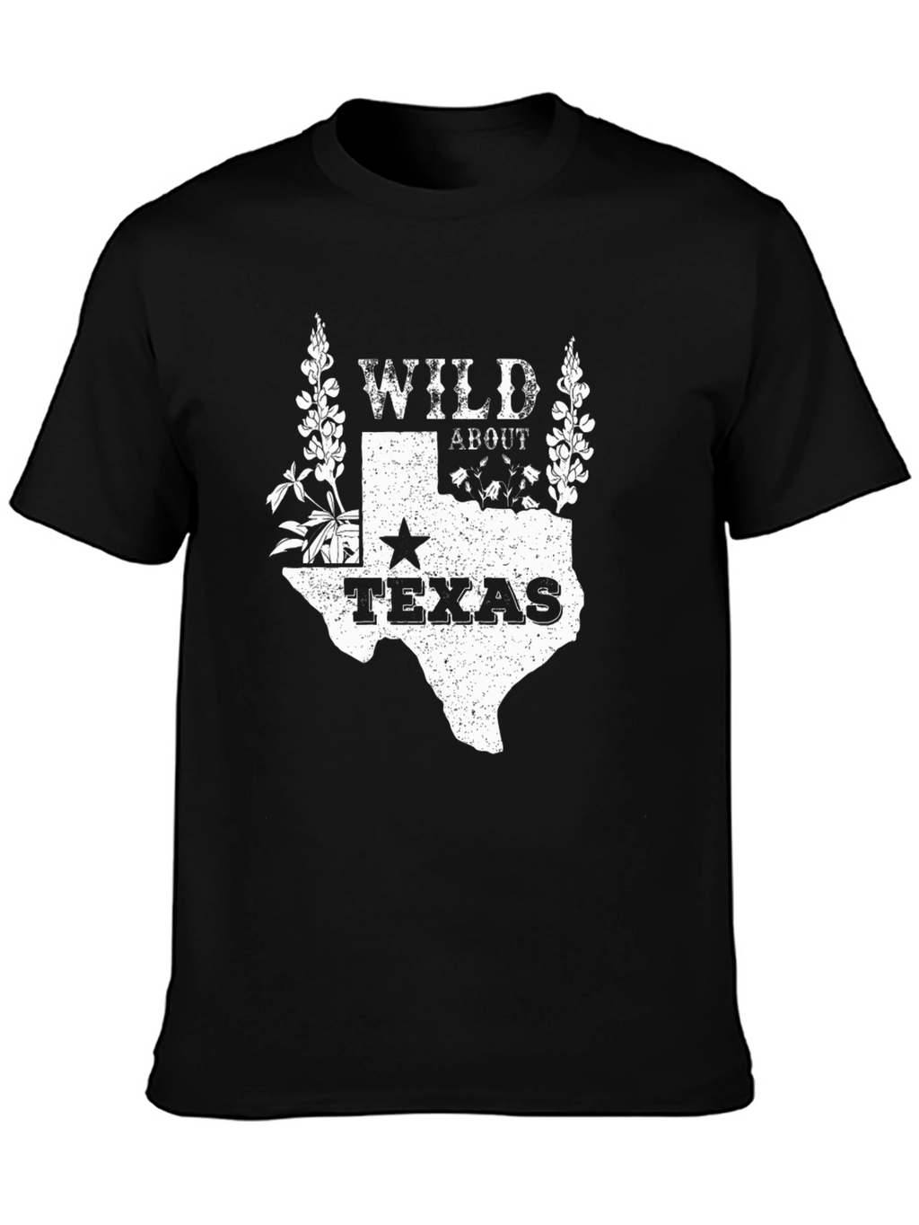 Wild About Texas Graphic Tee - Black Cotton T-Shirt