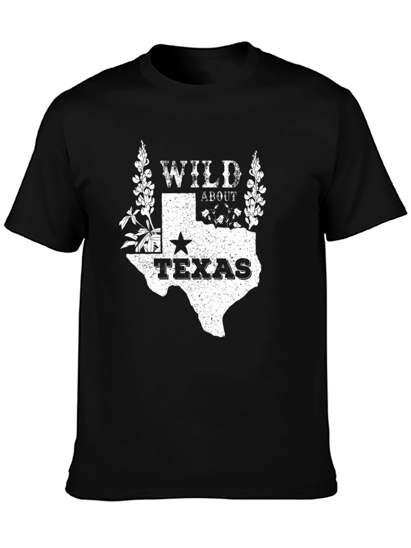 Wild About Texas Graphic Tee - Black Cotton T-Shirt