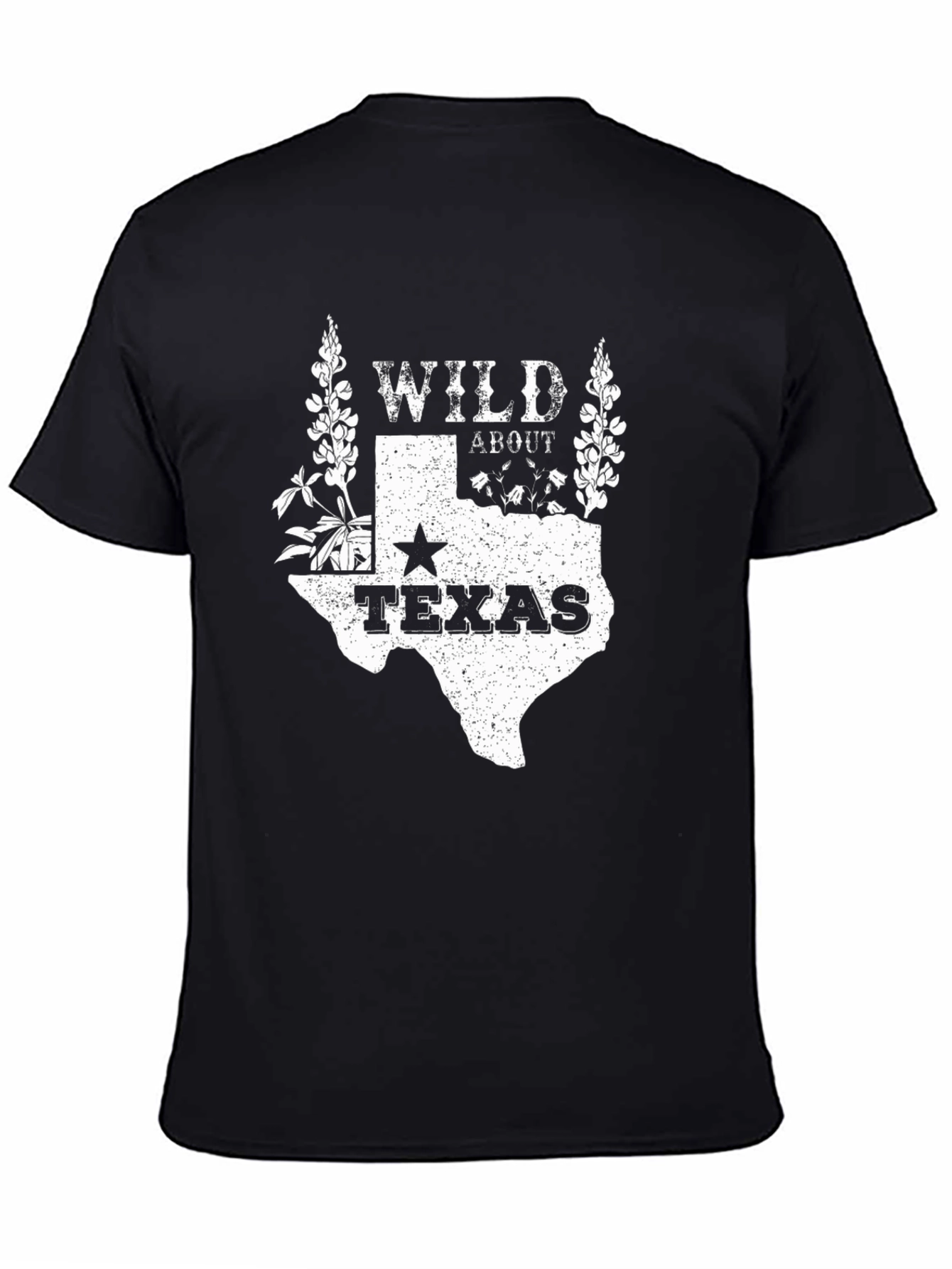 Wild About Texas Graphic Tee - Black Cotton T-Shirt
