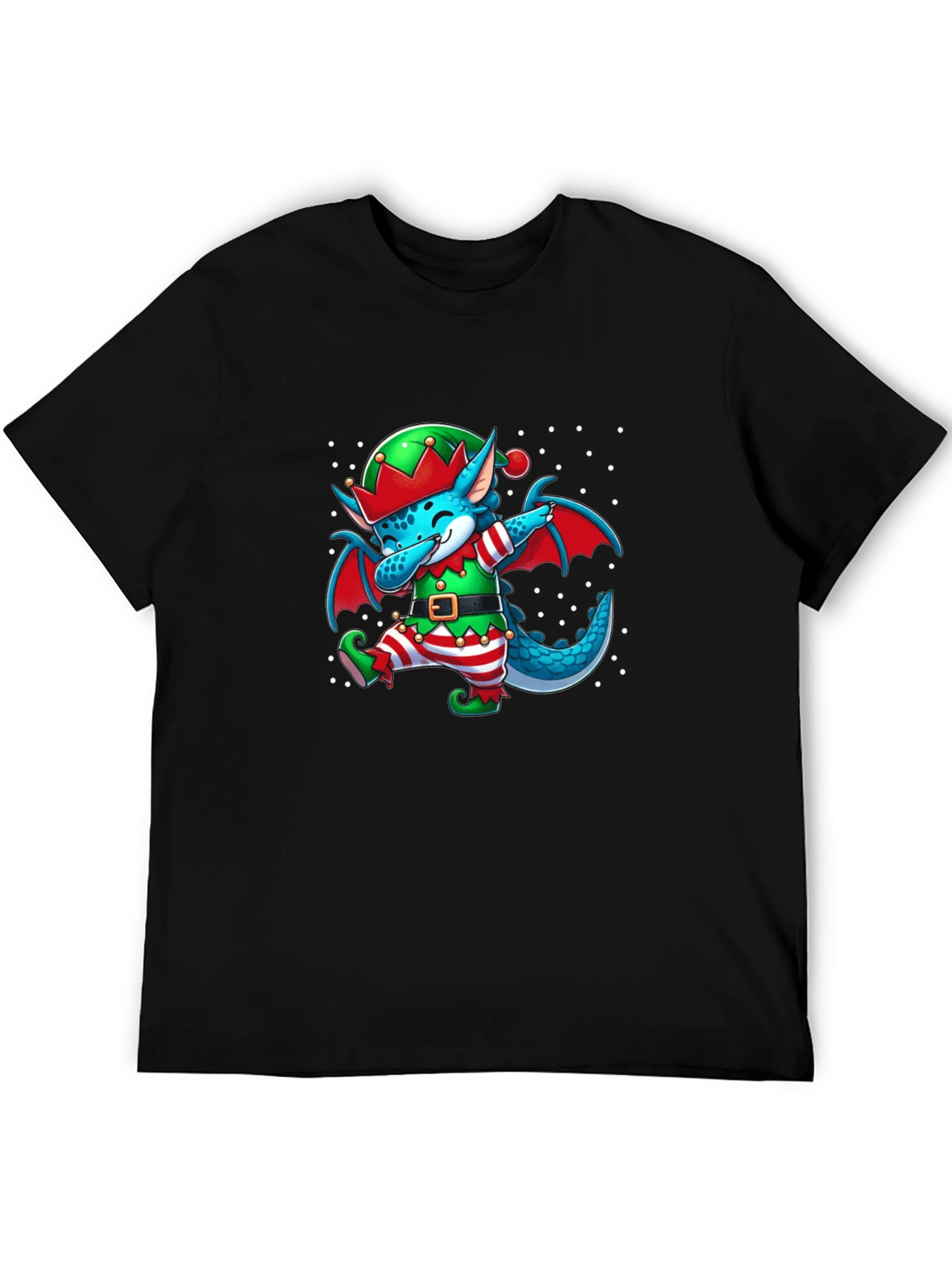 Elf Dragon Dabbing Christmas T-Shirt