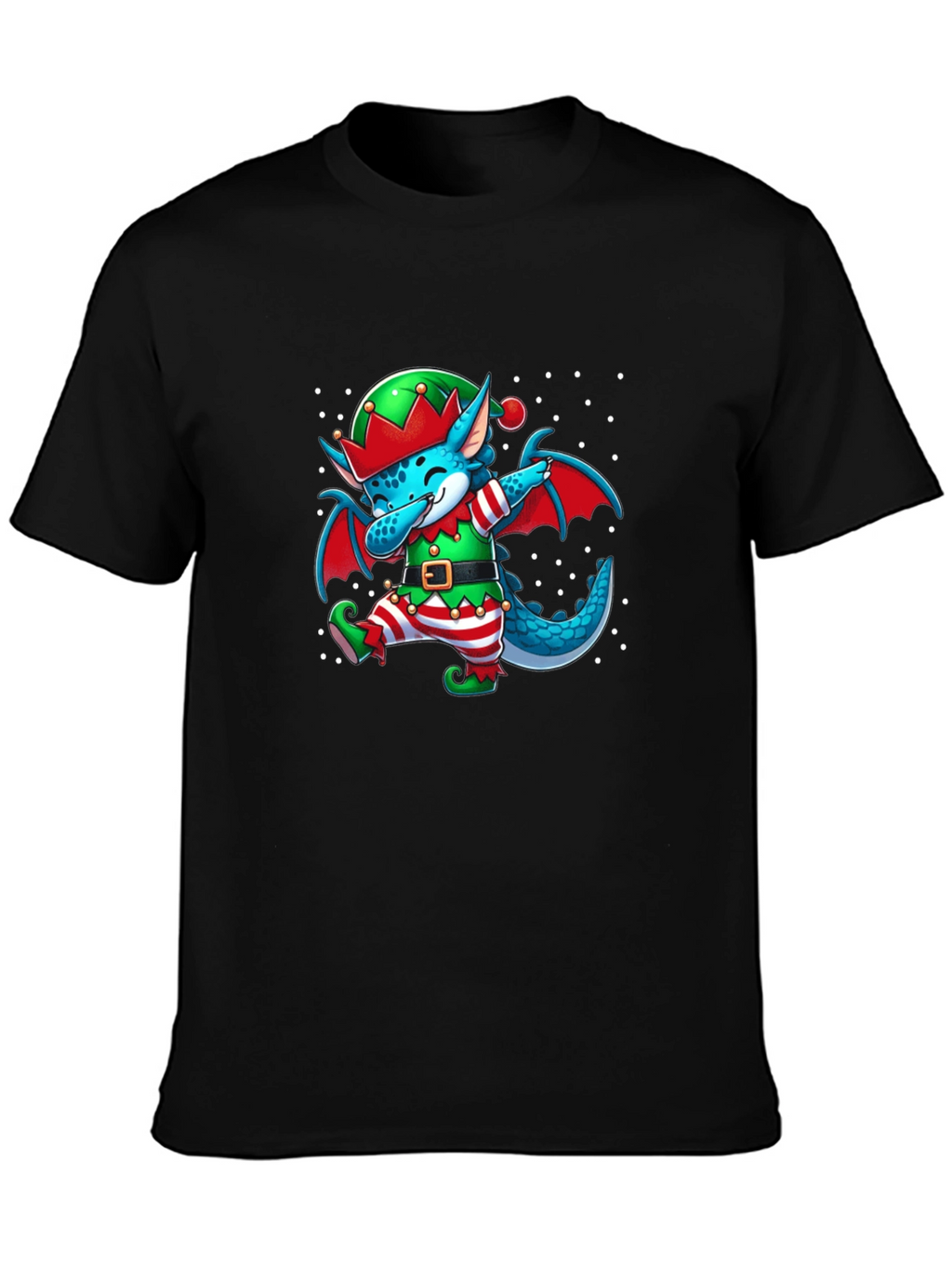 Elf Dragon Dabbing Christmas T-Shirt
