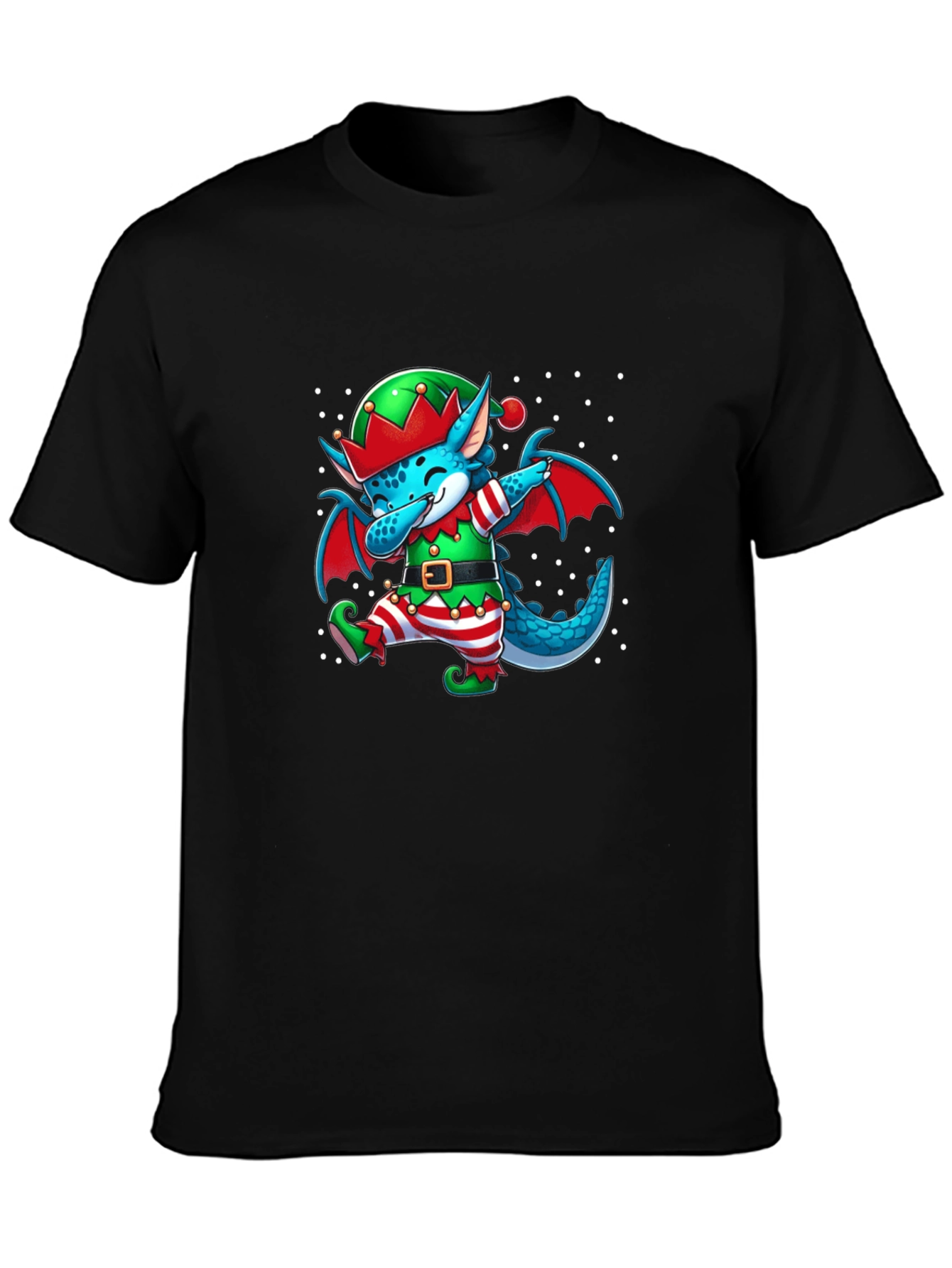 Elf Dragon Dabbing Christmas T-Shirt