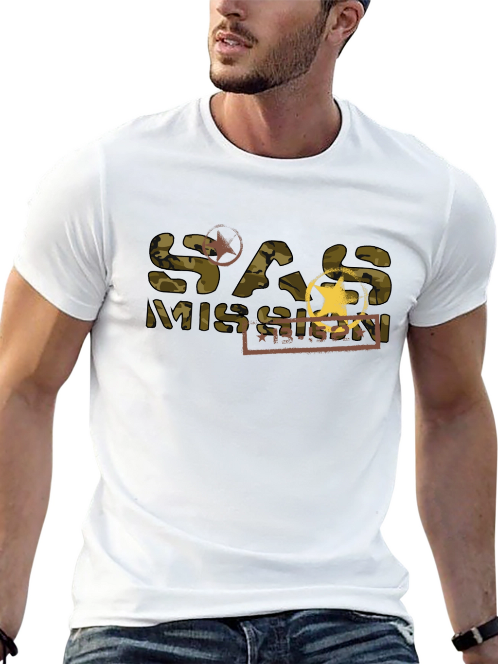 SAS Mission Camo Graphic T-Shirt - Black