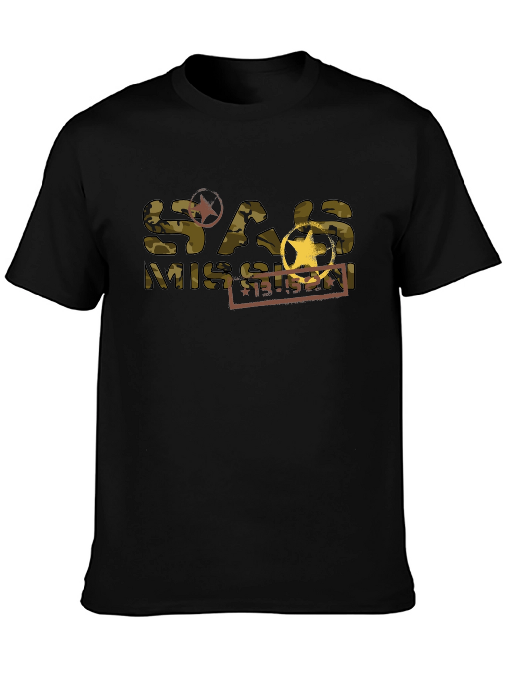 SAS Mission Camo Graphic T-Shirt - Black