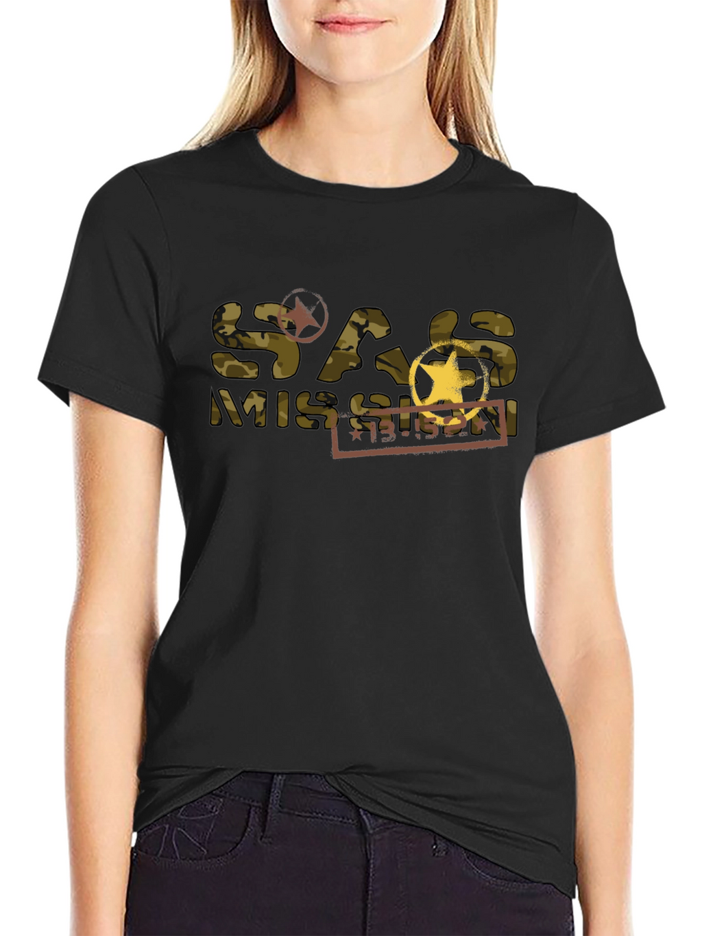 SAS Mission Camo Graphic T-Shirt - Black