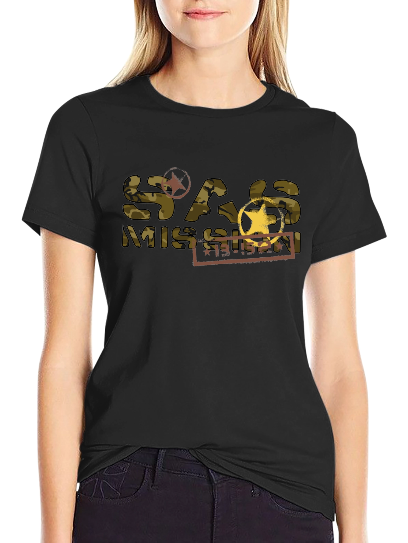 SAS Mission Camo Graphic T-Shirt - Black