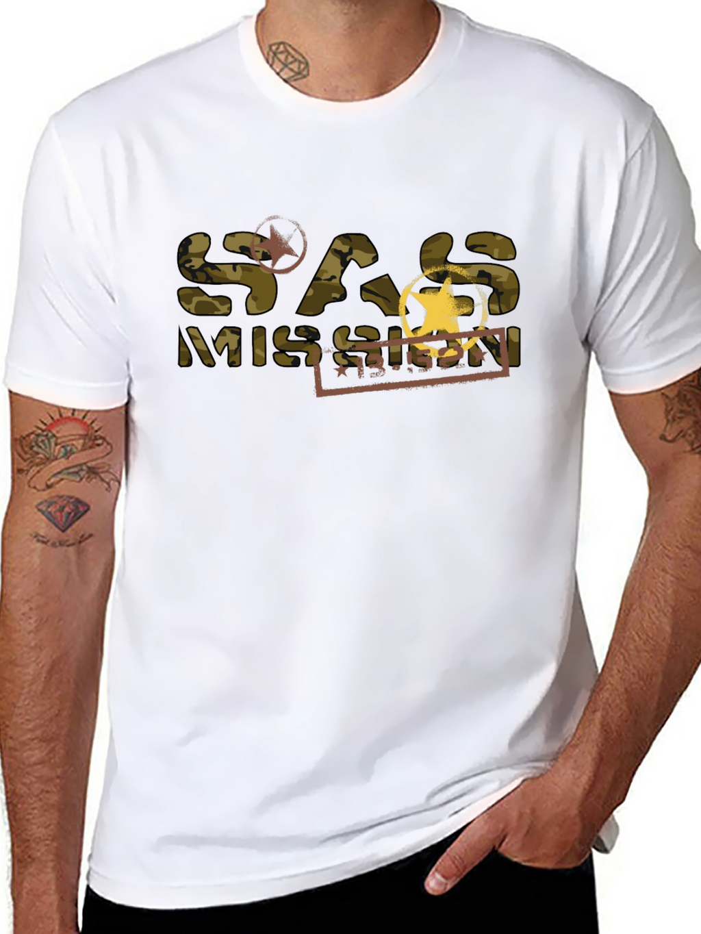 SAS Mission Camo Graphic T-Shirt - Black