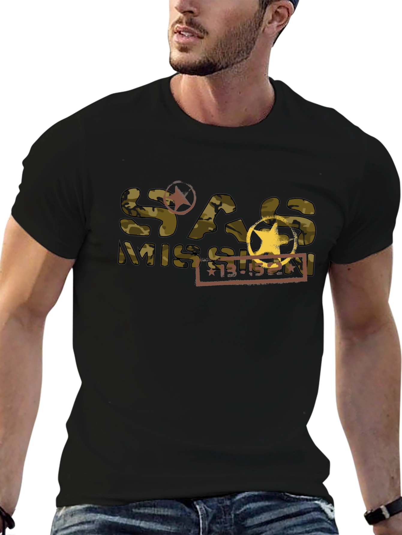 SAS Mission Camo Graphic T-Shirt - Black