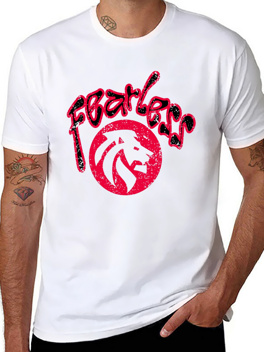 Fearless Lion Graphic Black T-Shirt