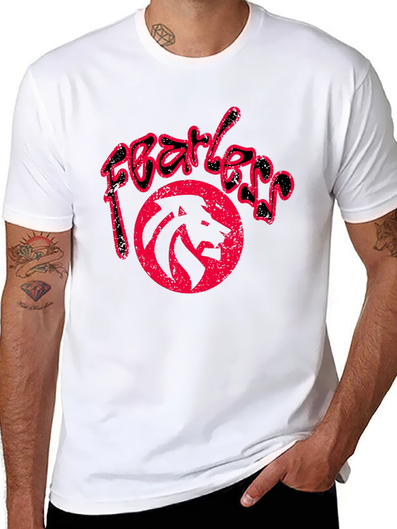 Fearless Lion Graphic Black T-Shirt
