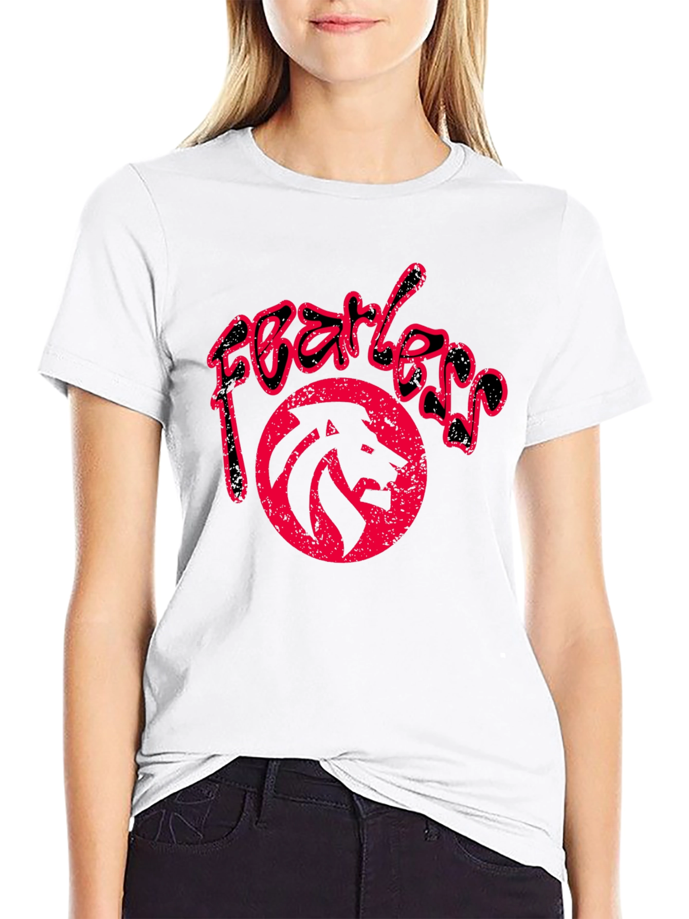Fearless Lion Graphic Black T-Shirt