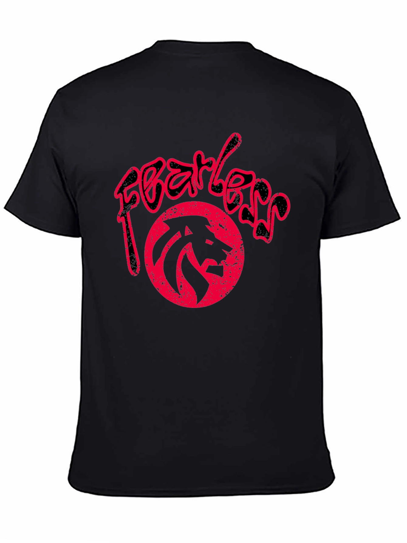 Fearless Lion Graphic Black T-Shirt