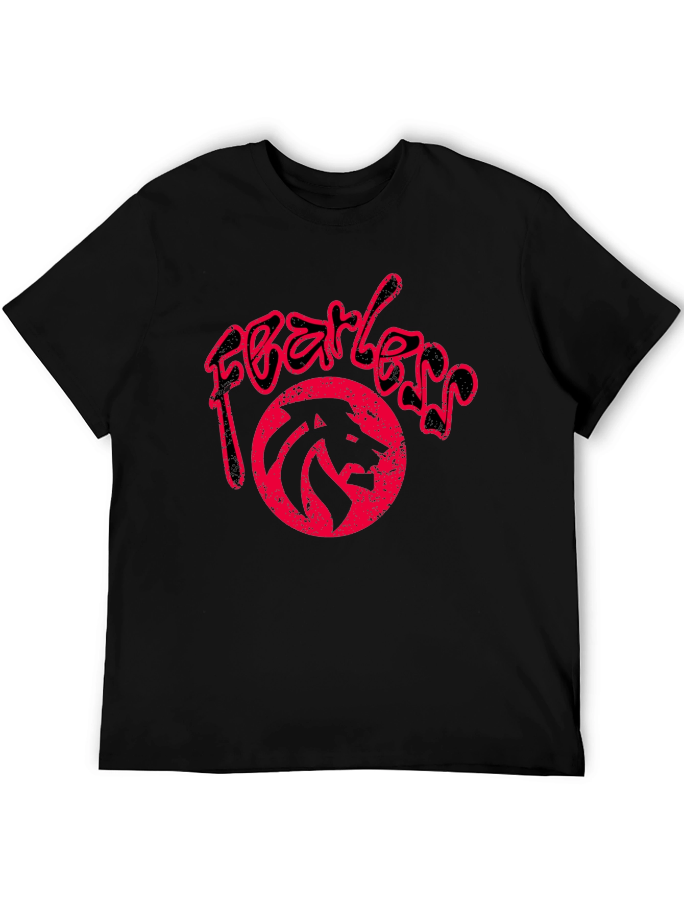 Fearless Lion Graphic Black T-Shirt