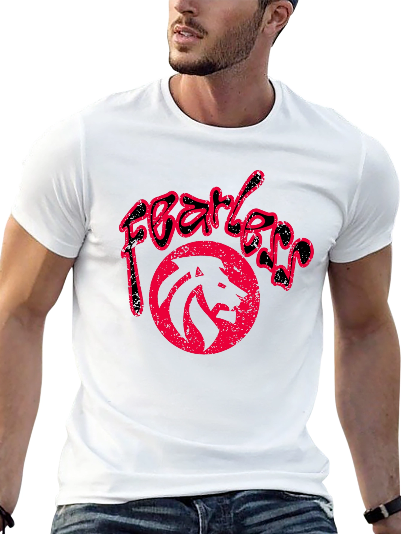 Fearless Lion Graphic Black T-Shirt
