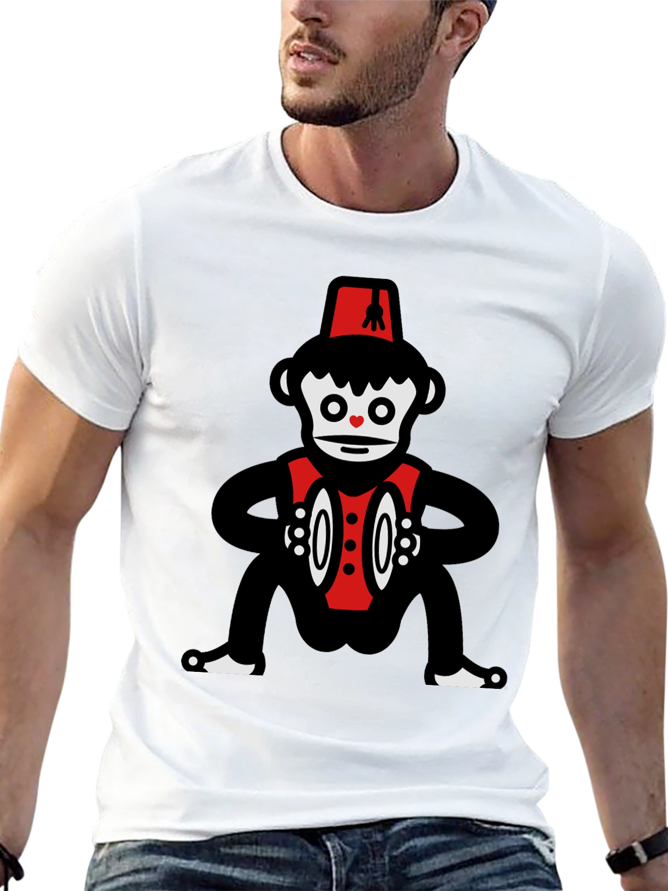 Novelty Monkey Cymbalist Graphic Tee