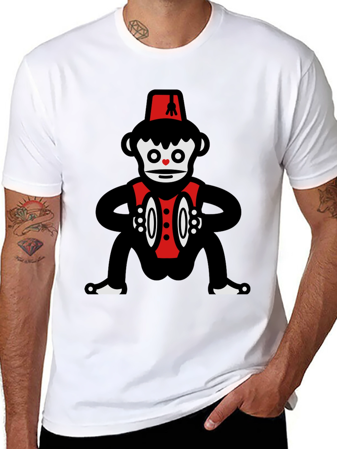 Novelty Monkey Cymbalist Graphic Tee