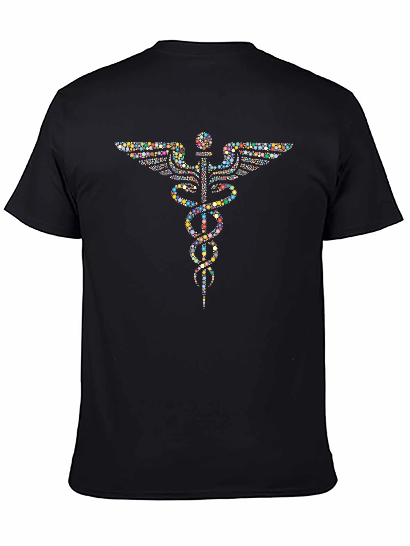 Caduceus Colorful Dots Black Tee