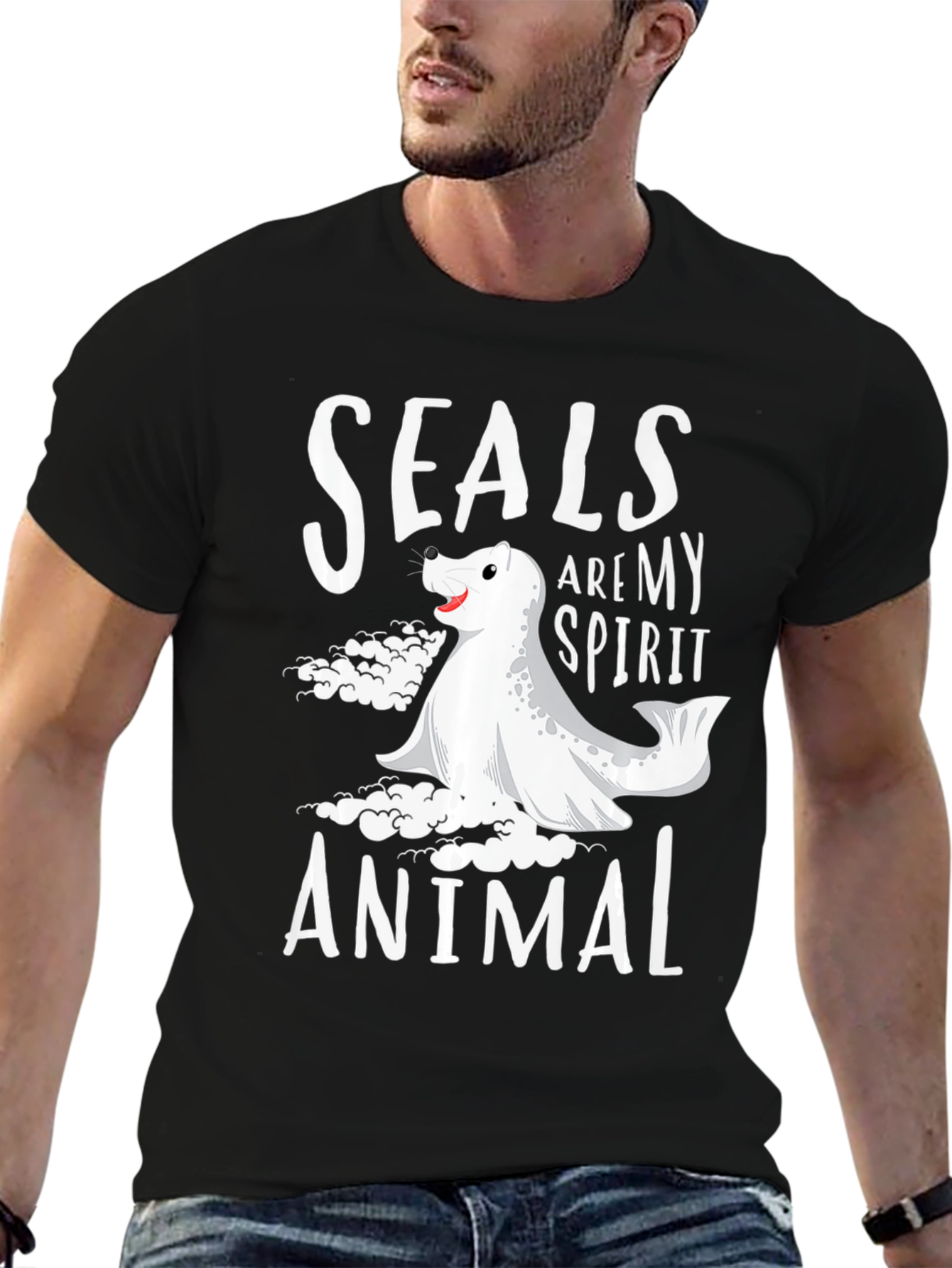 Seals Are My Spirit Animal Black T-Shirt
