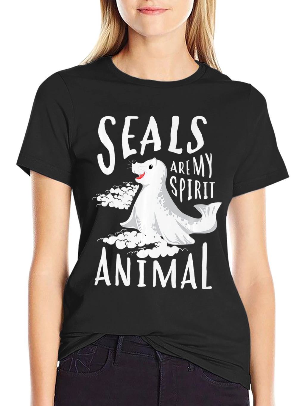 Seals Are My Spirit Animal Black T-Shirt