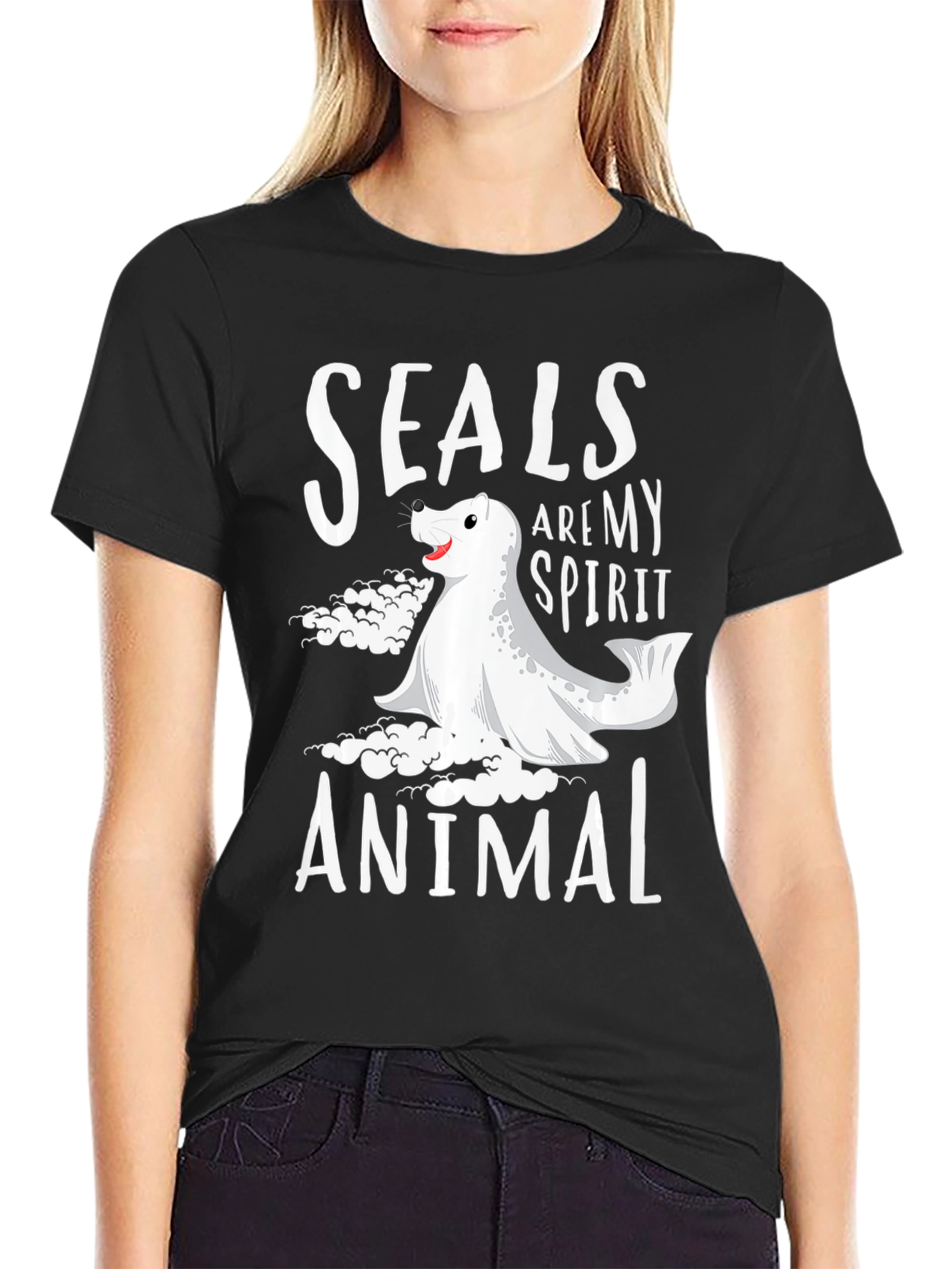 Seals Are My Spirit Animal Black T-Shirt
