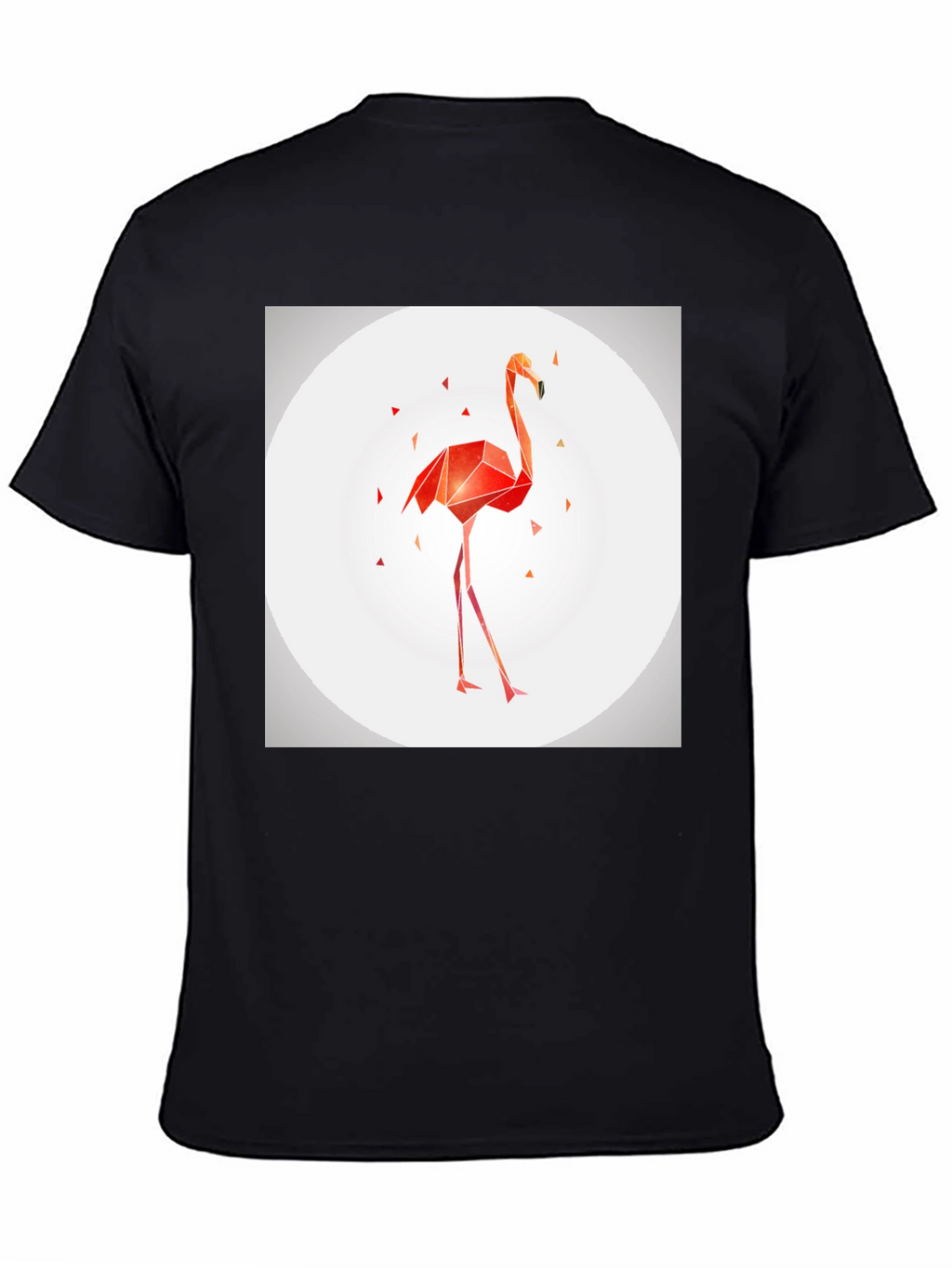 Geometric Flamingo Graphic Tee - Modern Black T-Shirt