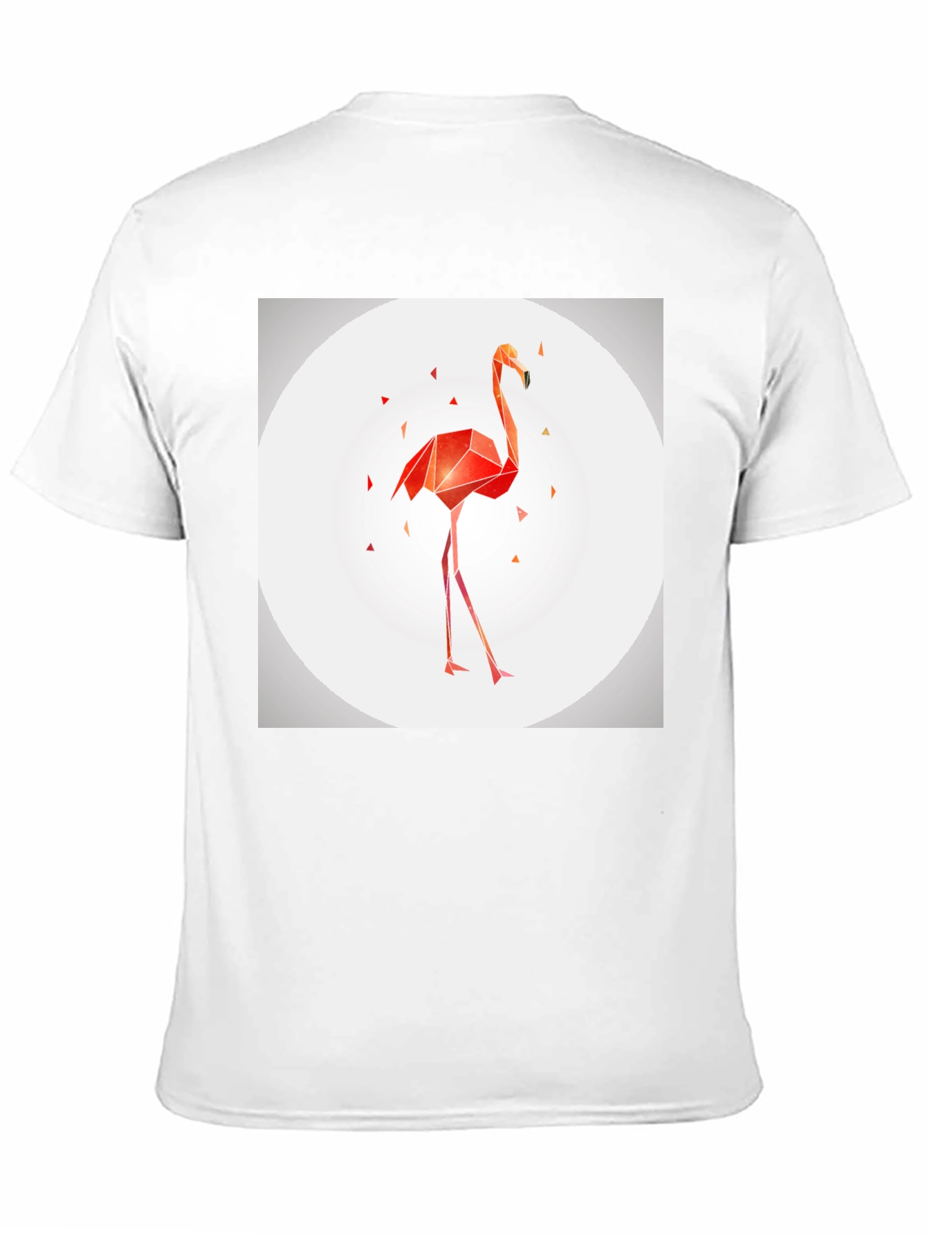 Geometric Flamingo Graphic Tee - Modern Black T-Shirt