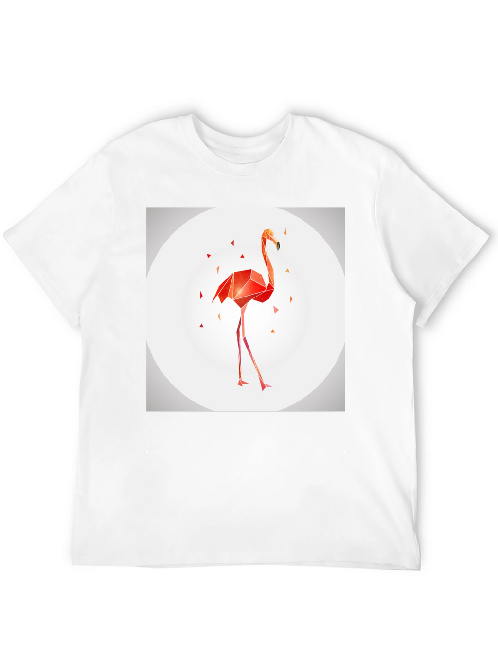 Geometric Flamingo Graphic Tee - Modern Black T-Shirt