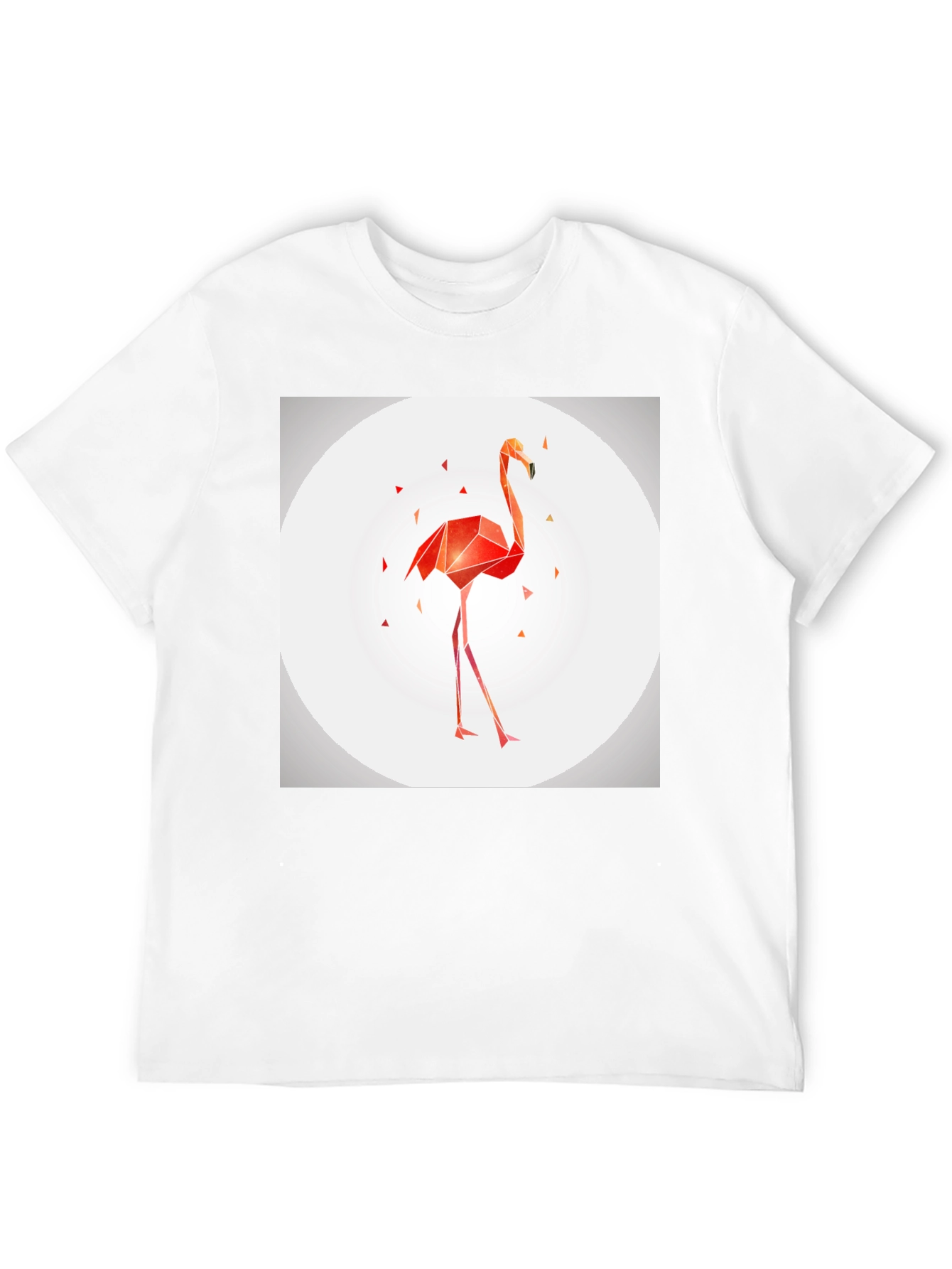 Geometric Flamingo Graphic Tee - Modern Black T-Shirt