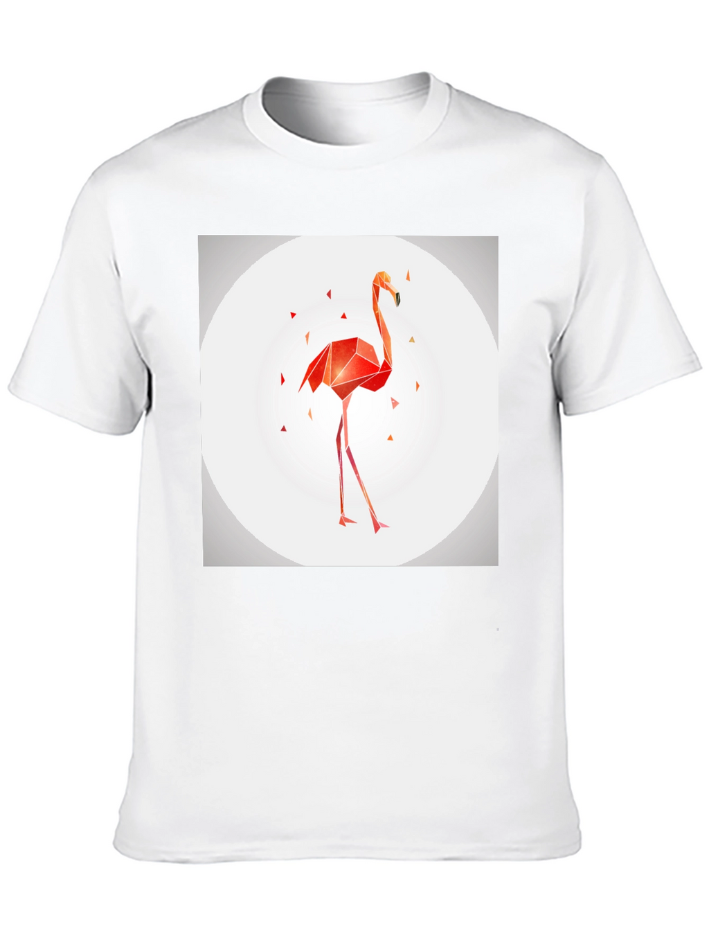 Geometric Flamingo Graphic Tee - Modern Black T-Shirt