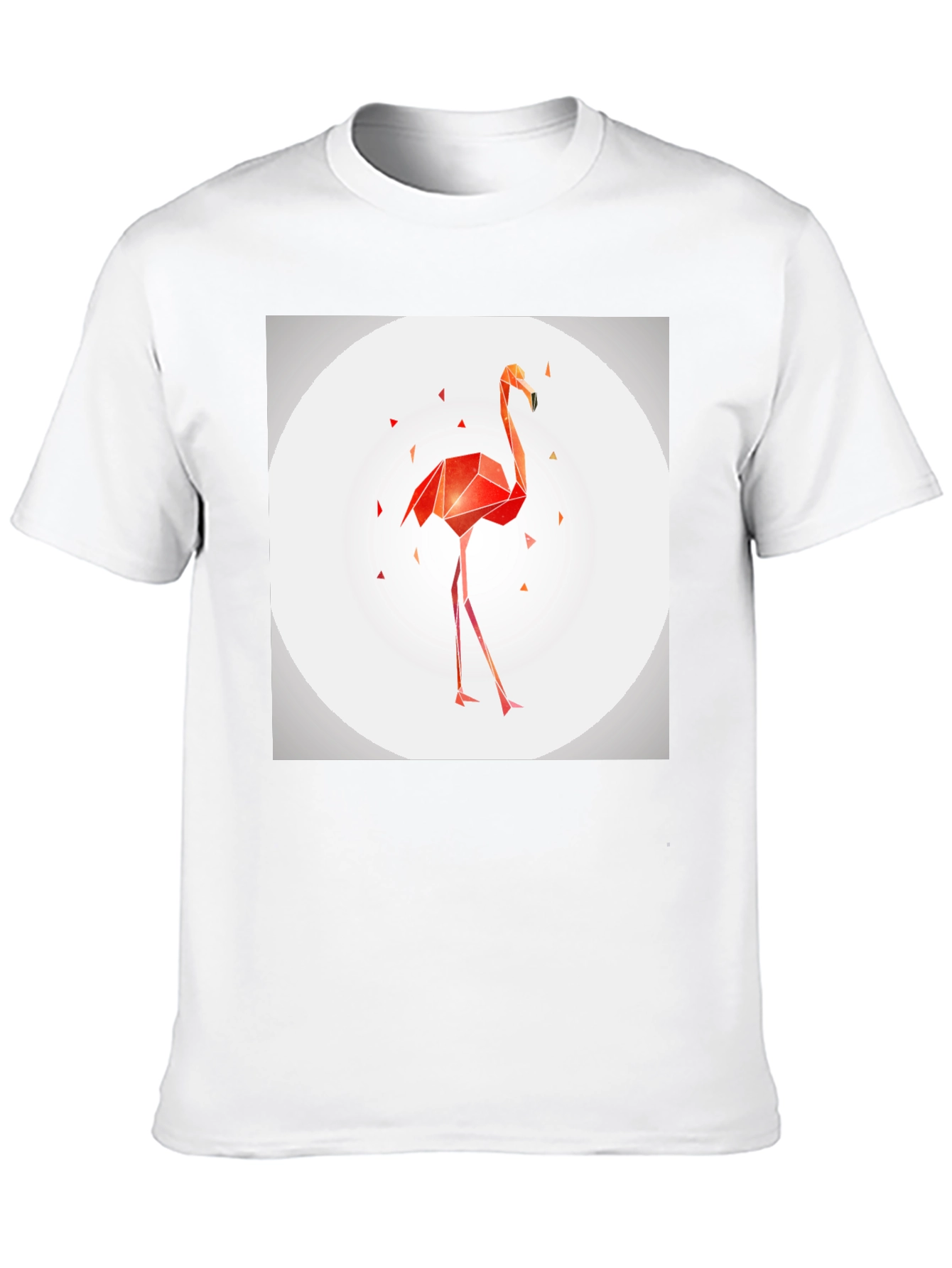Geometric Flamingo Graphic Tee - Modern Black T-Shirt