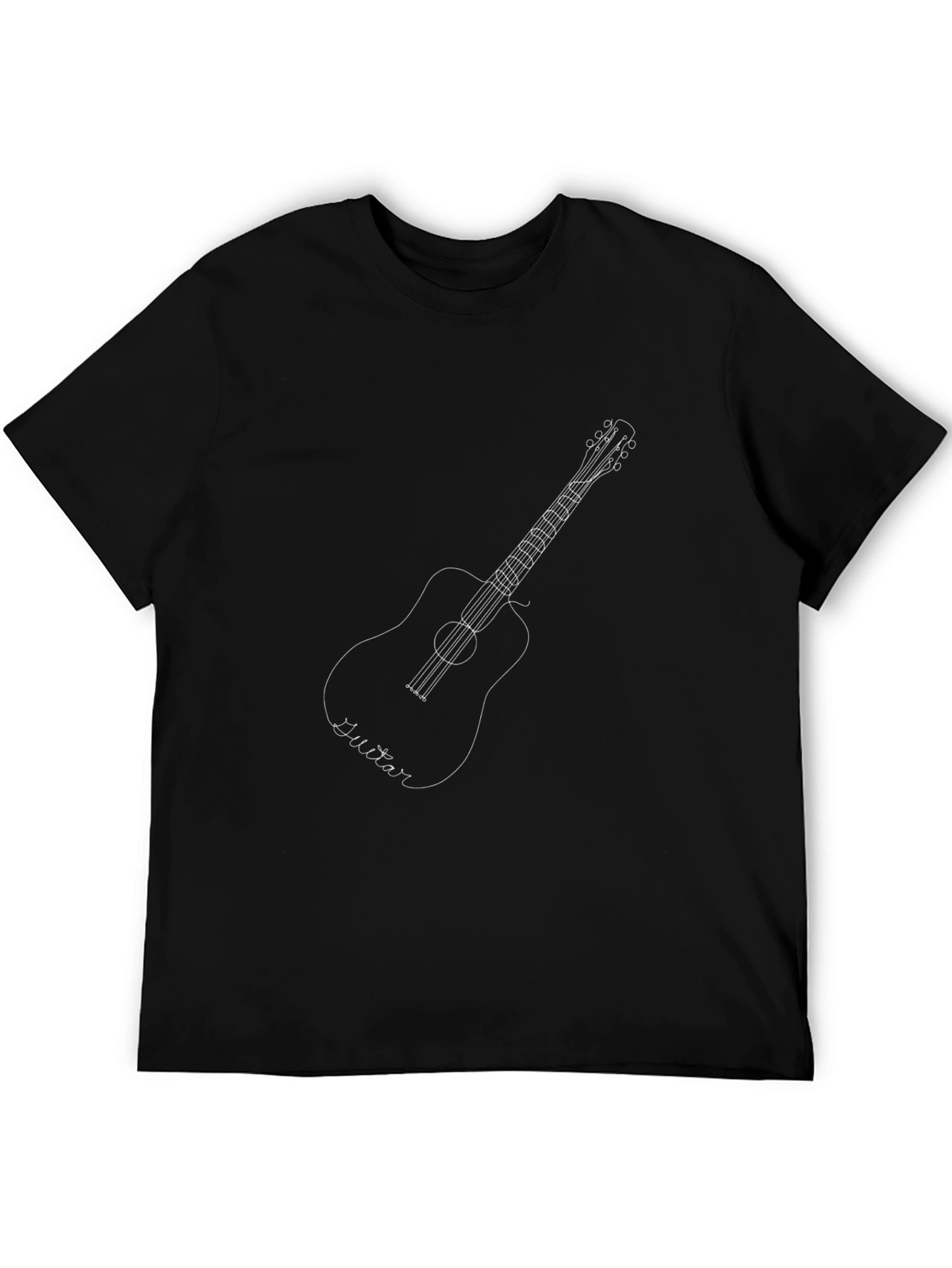 Guitar Outline Black T-Shirt