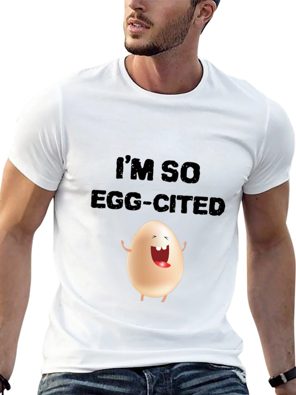 Funny Egg-Cited Graphic Tee