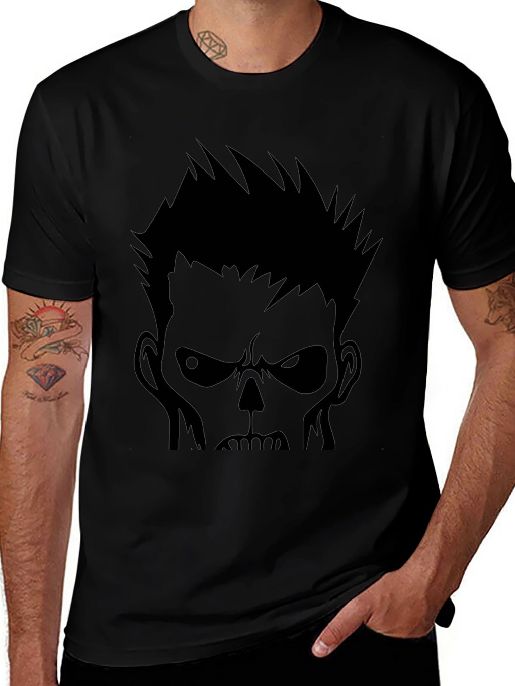Zombie Graphic Black T-Shirt - Mens Casual Tee