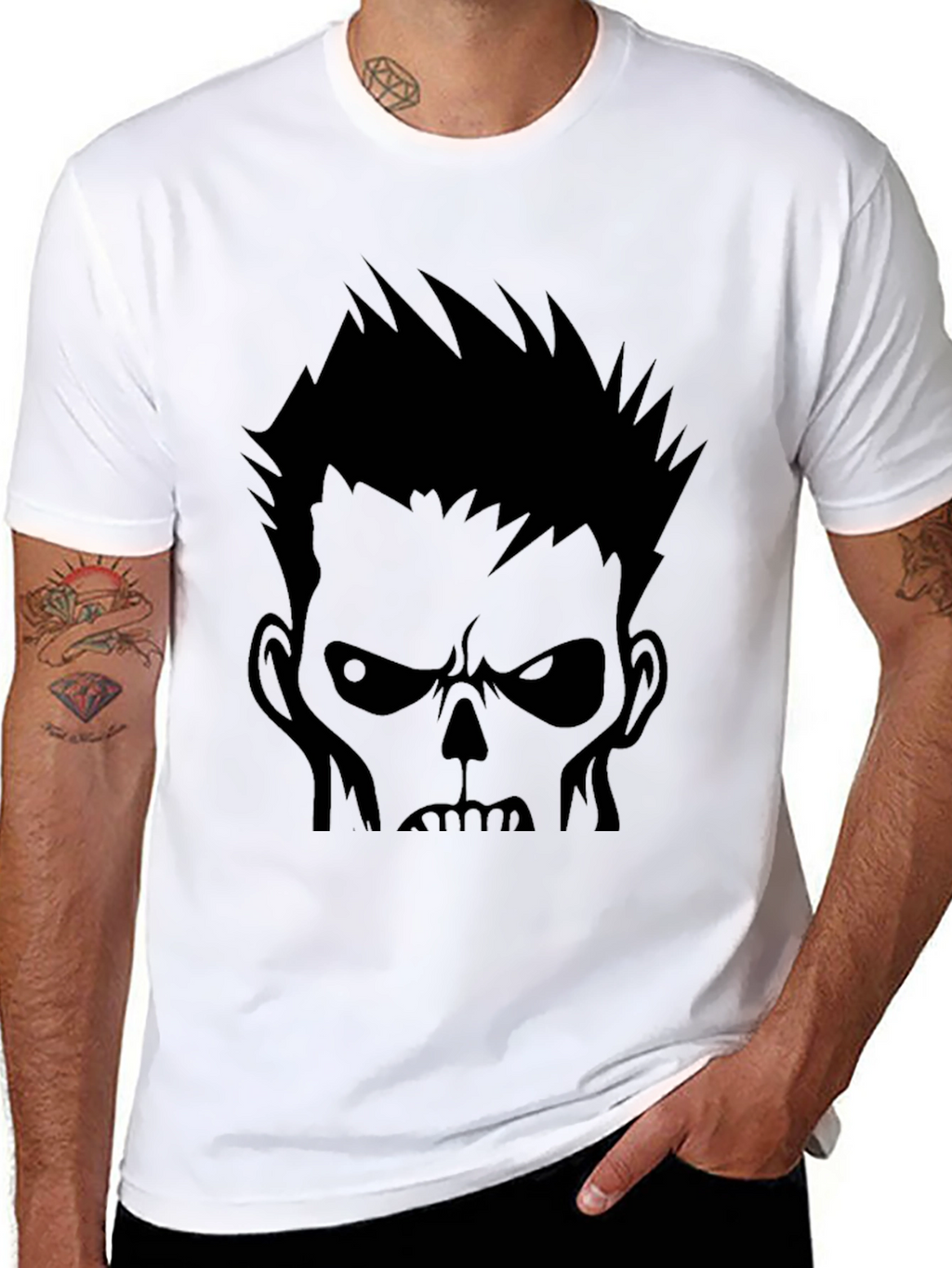 Zombie Graphic Black T-Shirt - Mens Casual Tee