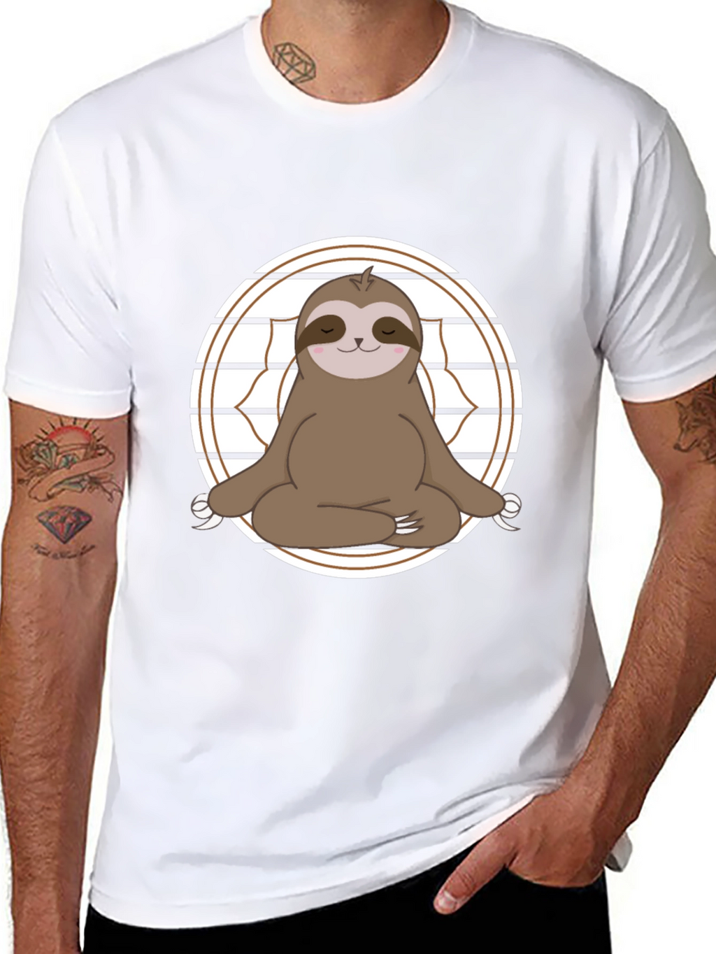 Yoga Sloth Graphic Tee - Relaxed Fit Cotton T-Shirt