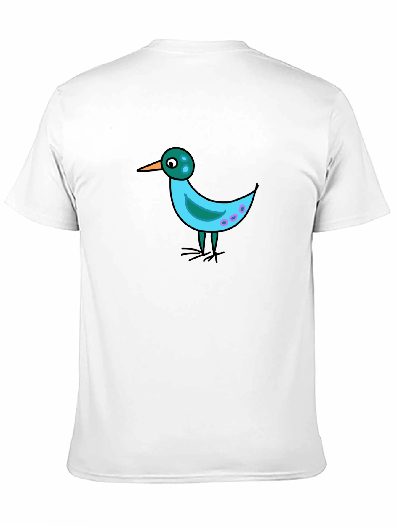 Whimsical Bird Graphic Tee - Black Casual Shirt