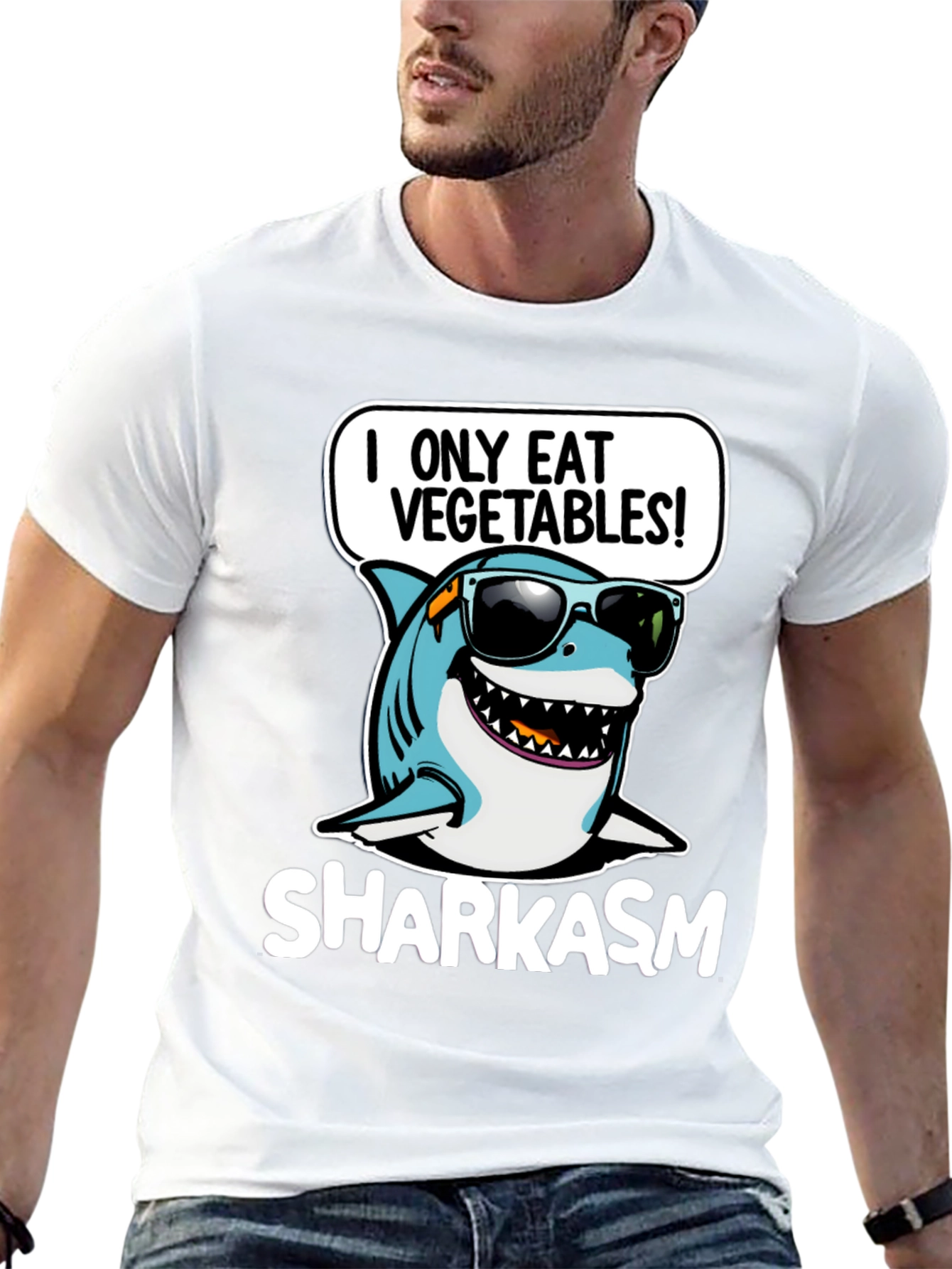 Sharkasm I Only Eat Vegetables T-Shirt