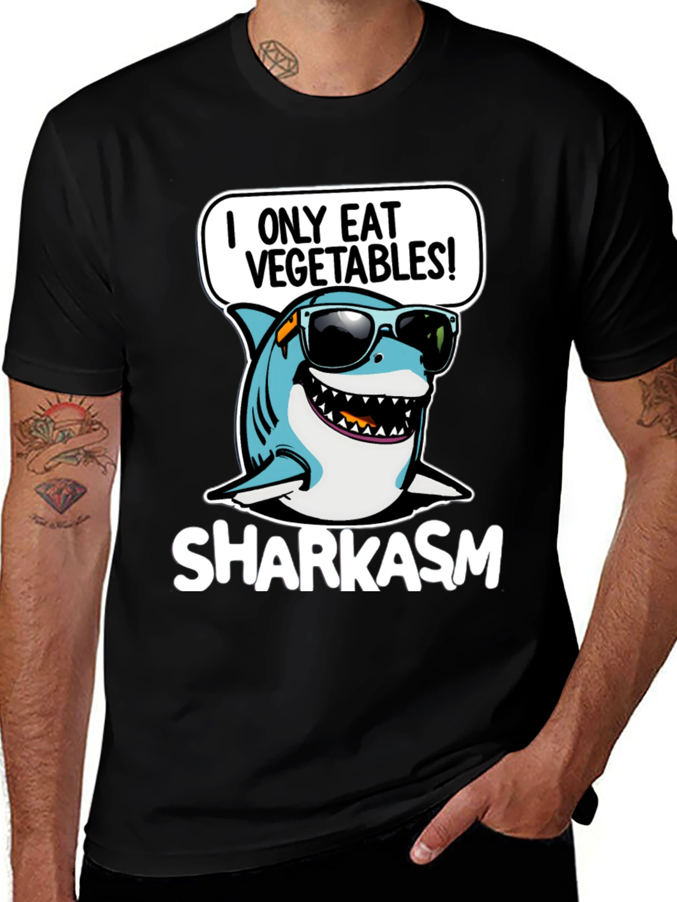 Sharkasm I Only Eat Vegetables T-Shirt
