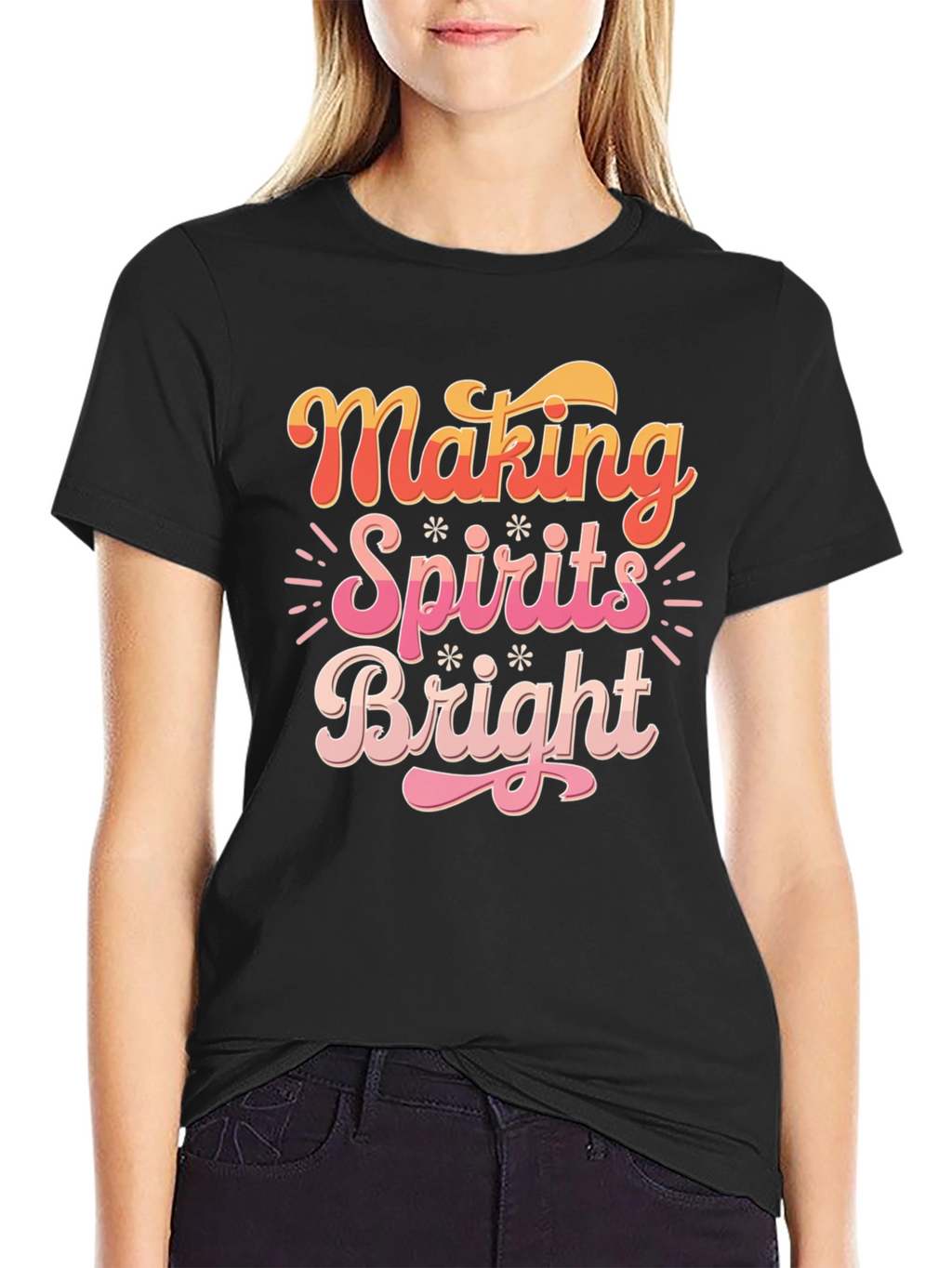 Making Spirits Bright Christmas Graphic Tee