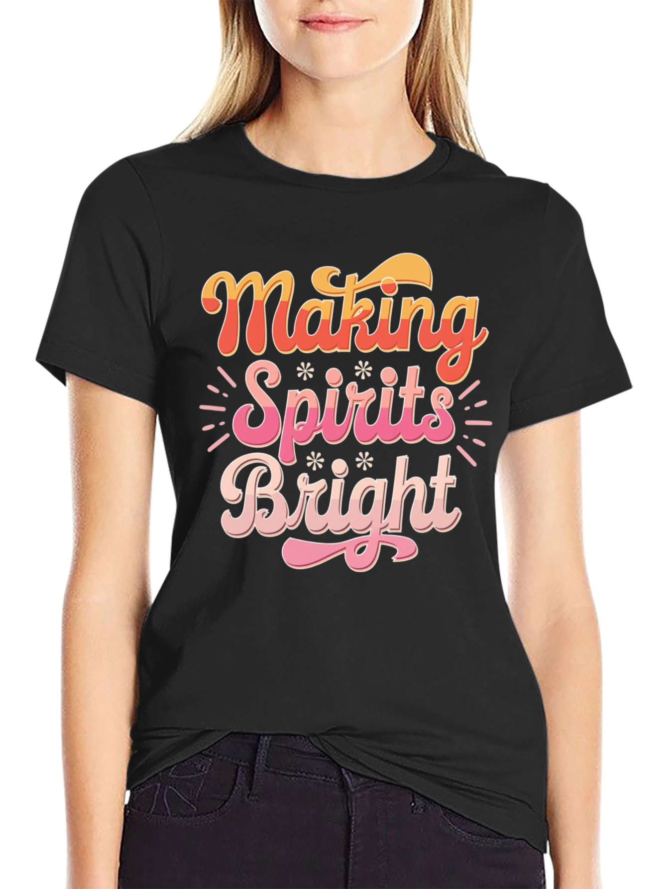 Making Spirits Bright Christmas Graphic Tee