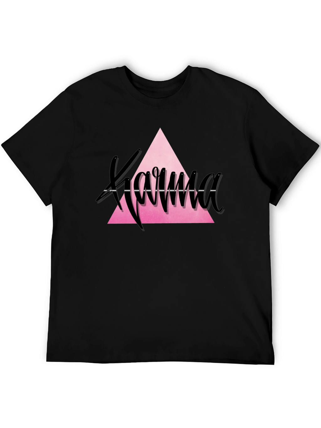 Karma Triangle Graphic Tee - Trendy Black T-Shirt